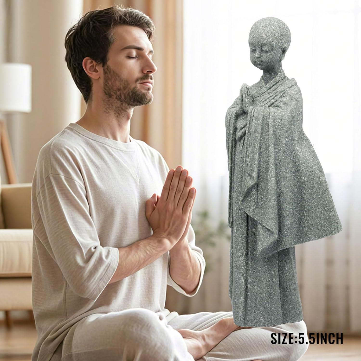 Estatua de Buda de Arenisca BEIZHAN 13.46 cm para Escritorio