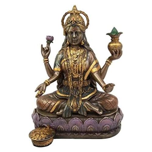 Estatua Lakshmi Diosa Hindú de Riqueza 16.5 cm Decorativa
