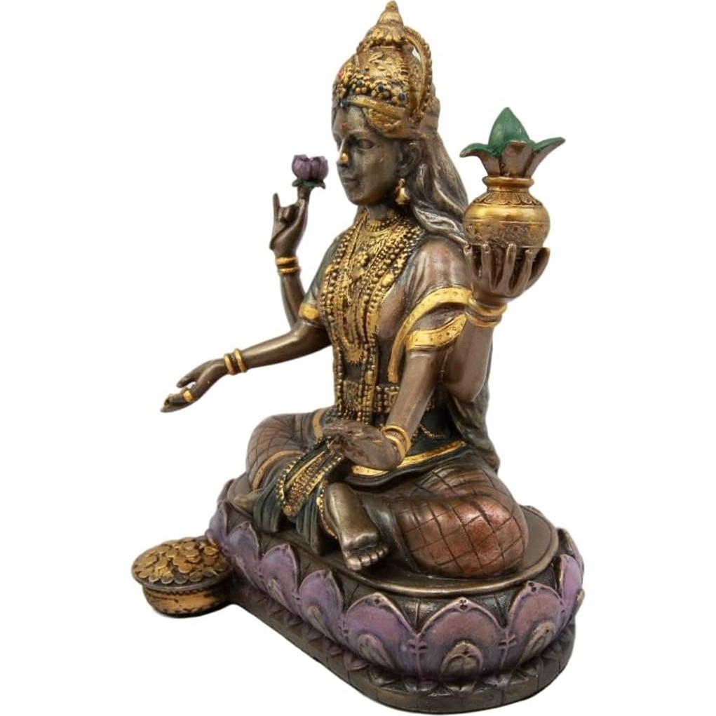 Estatua Lakshmi Diosa Hindú de Riqueza 16.5 cm Decorativa