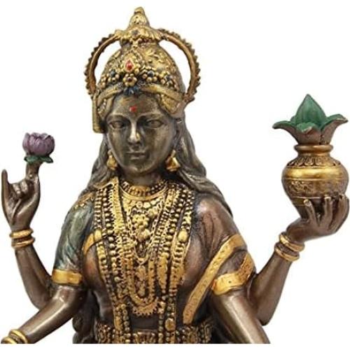 Estatua Lakshmi Diosa Hindú de Riqueza 16.5 cm Decorativa