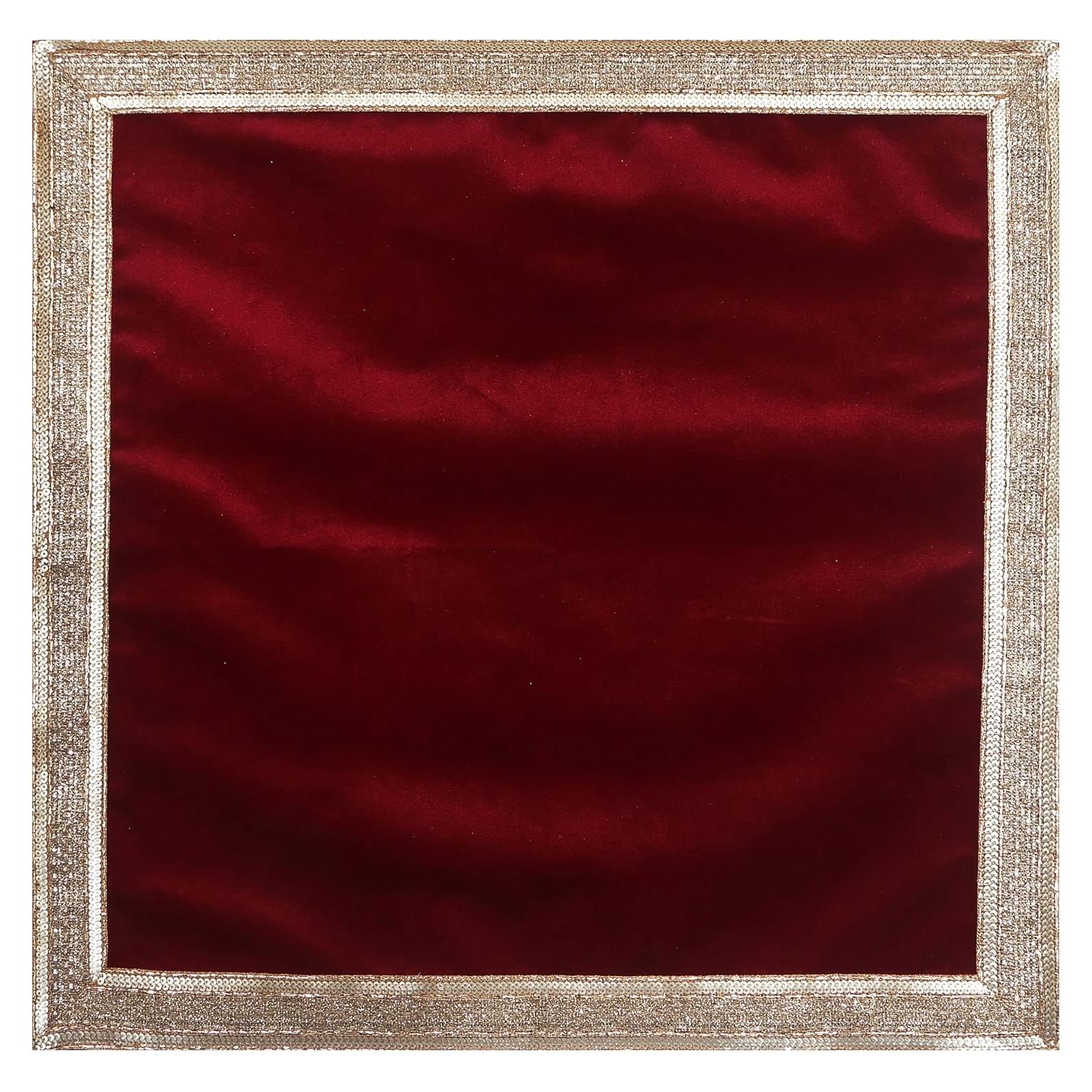 Mantel Cuadrado de Terciopelo Rojo Indian Consigners 61x61 cm