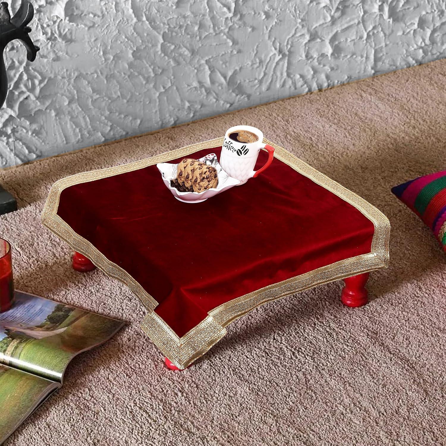 Mantel Cuadrado de Terciopelo Rojo Indian Consigners 61x61 cm