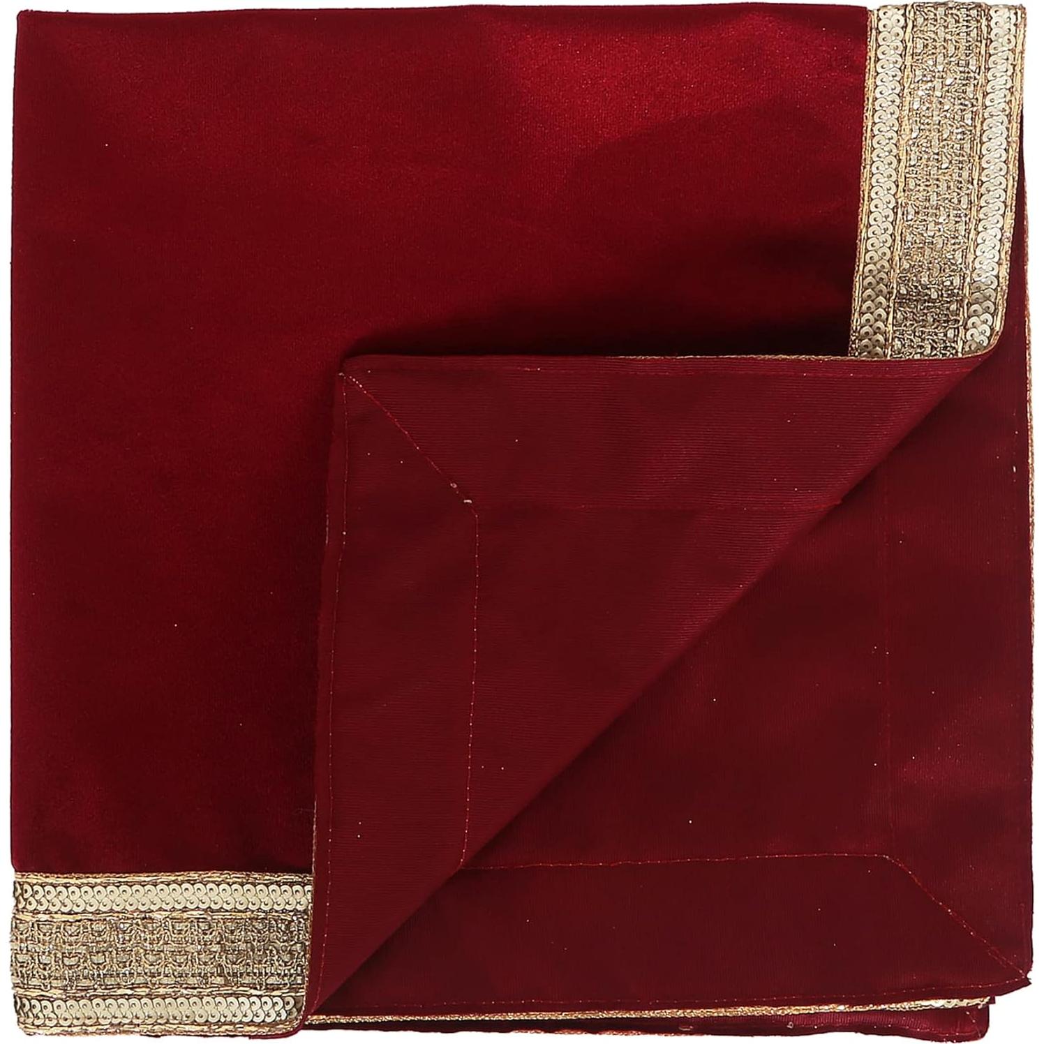 Mantel Cuadrado de Terciopelo Rojo Indian Consigners 61x61 cm