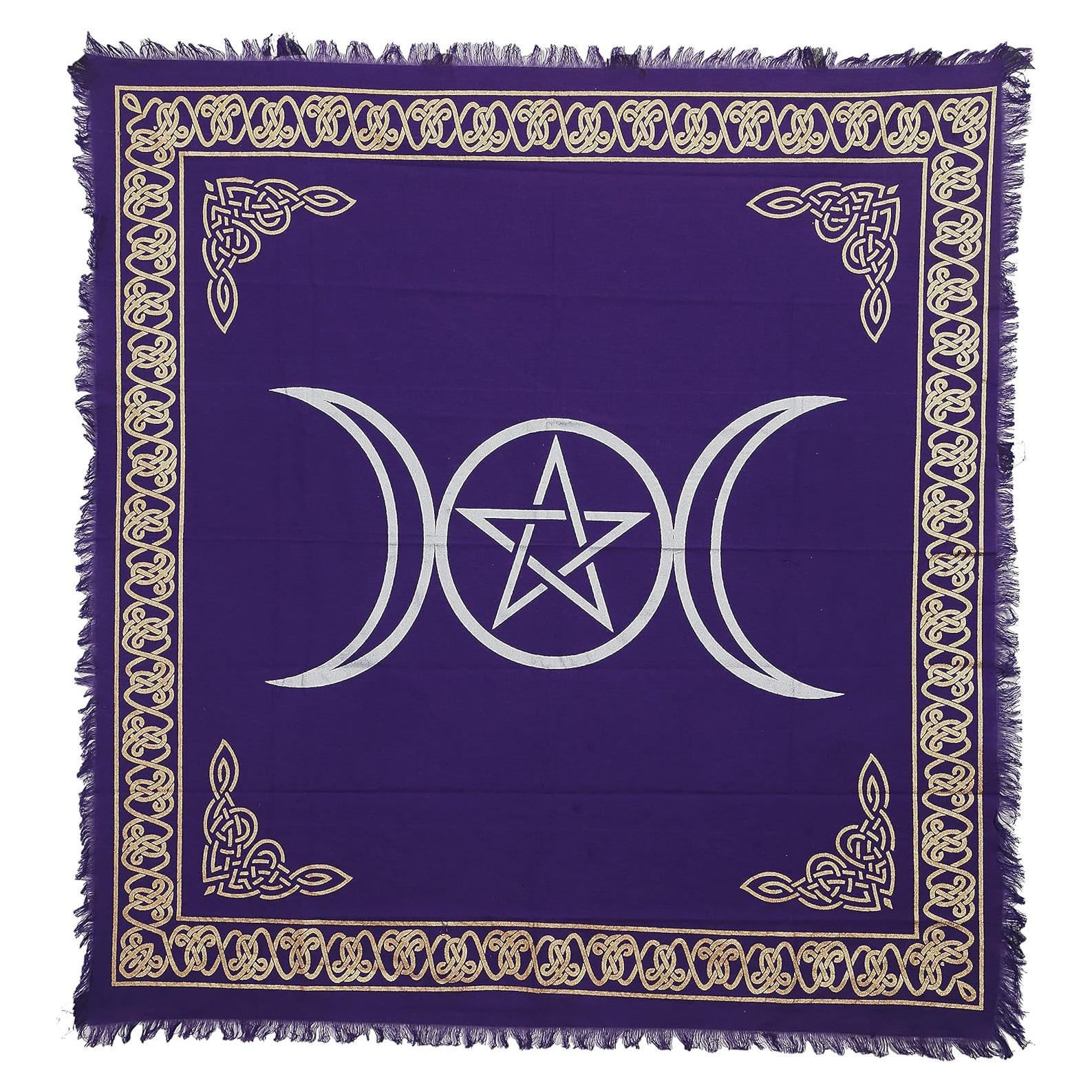 Tela de Altar Cuadrada 61x61cm Algodón Oro Plata Indian Consigners