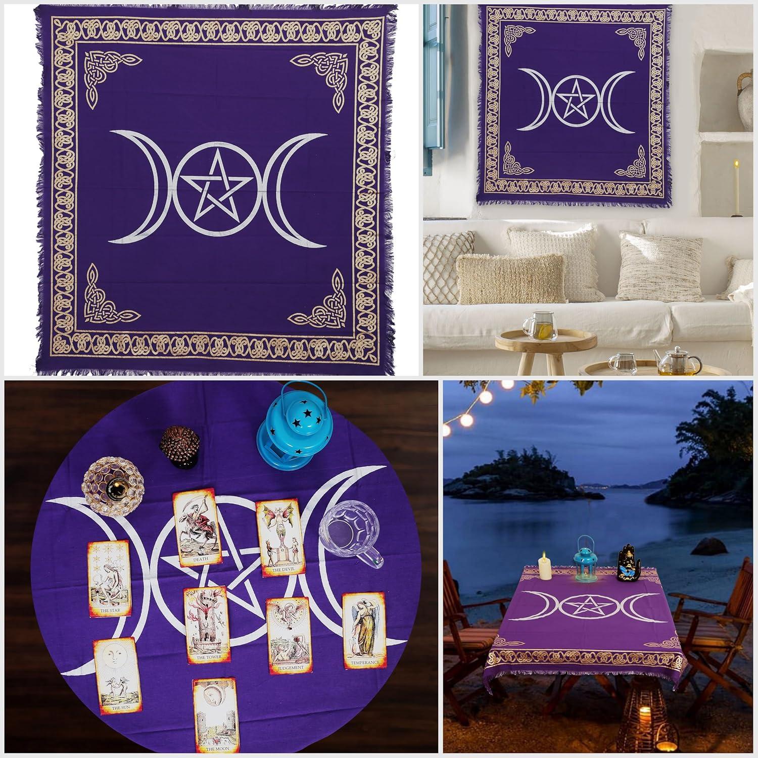 Tela de Altar Cuadrada 61x61cm Algodón Oro Plata Indian Consigners