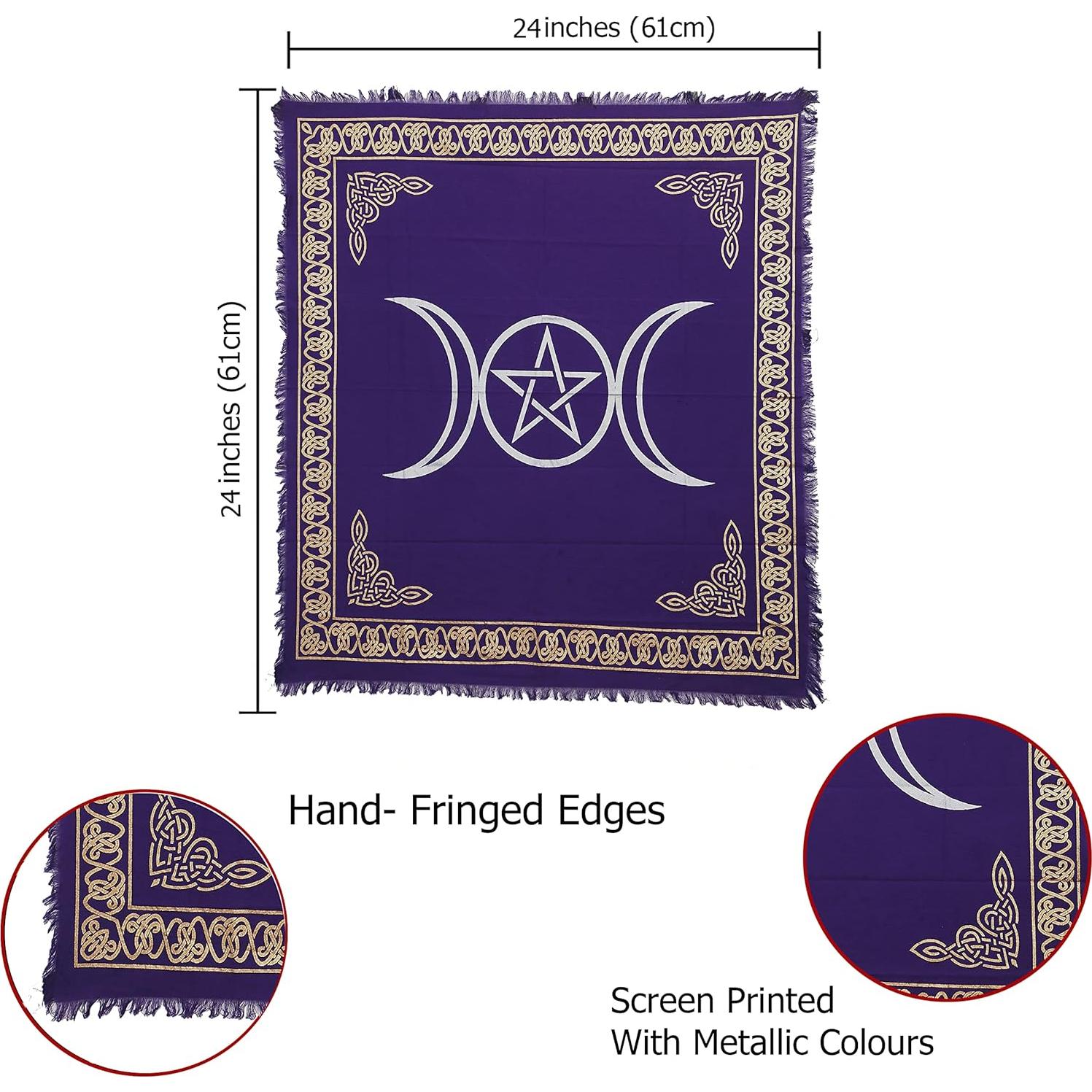 Tela de Altar Cuadrada 61x61cm Algodón Oro Plata Indian Consigners