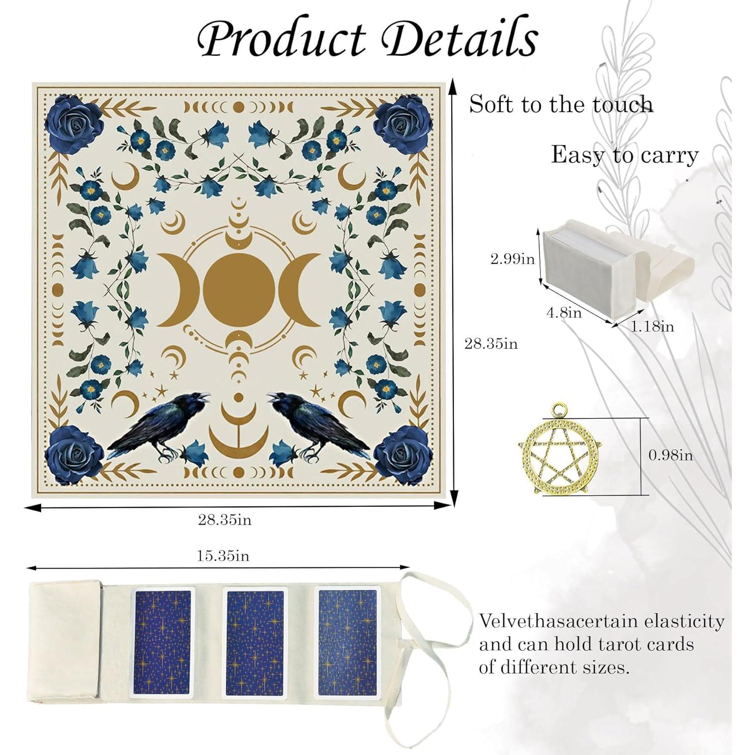 Tela de Altar de Tarot Knana - Alfombrilla de Lectura 75x75cm