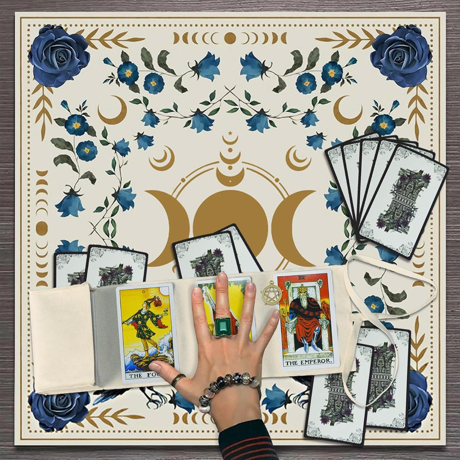 Tela de Altar de Tarot Knana - Alfombrilla de Lectura 75x75cm