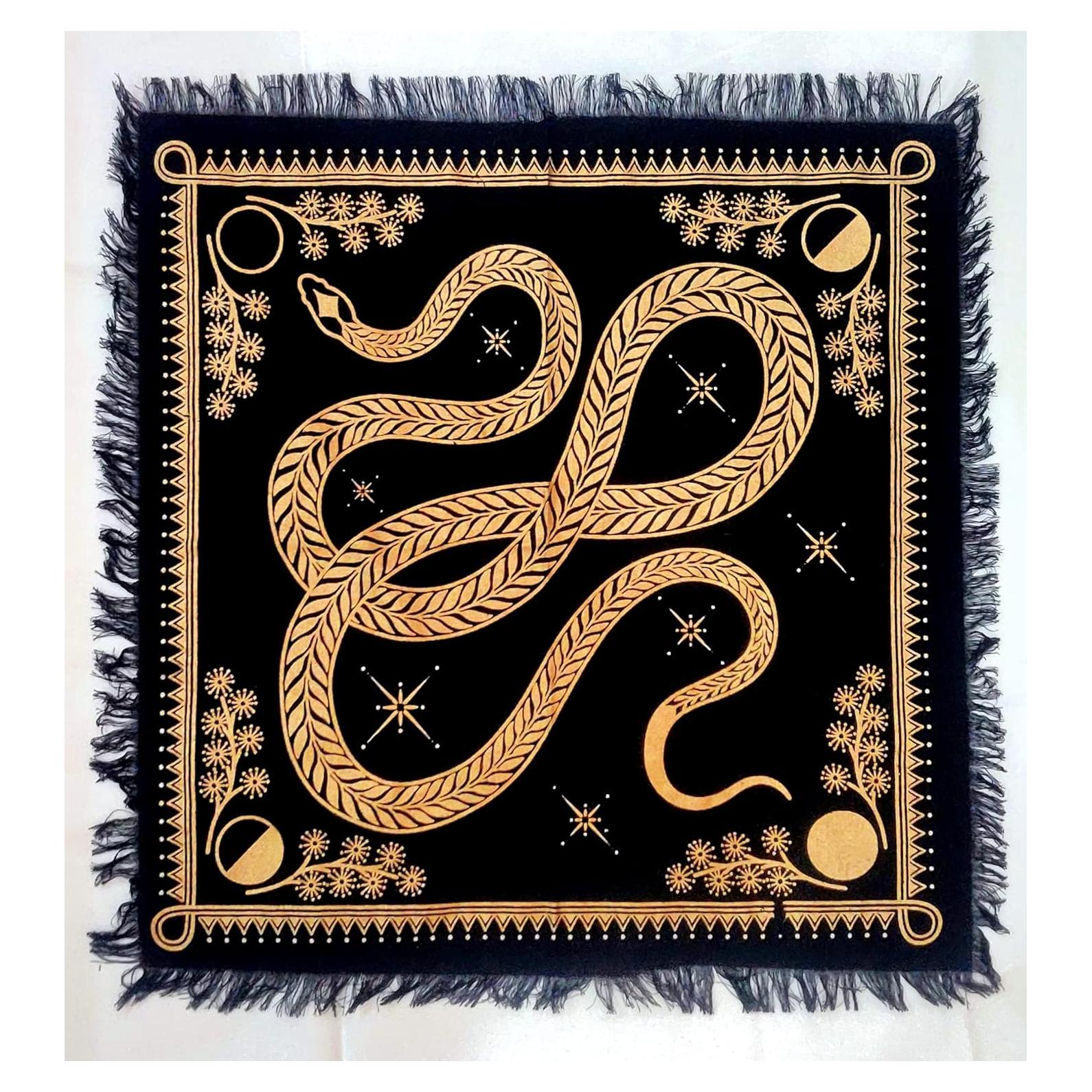 Tela de Altar INDACORIFY Serpiente Dorada 45.72x45.72 cm