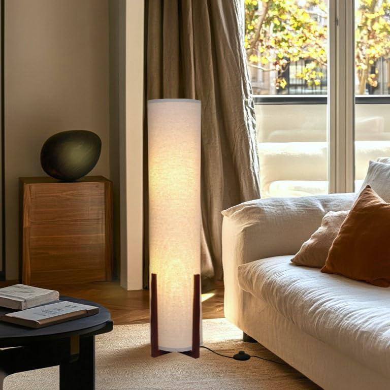 Lámpara de pie Brightech Parker 122 cm con base de madera