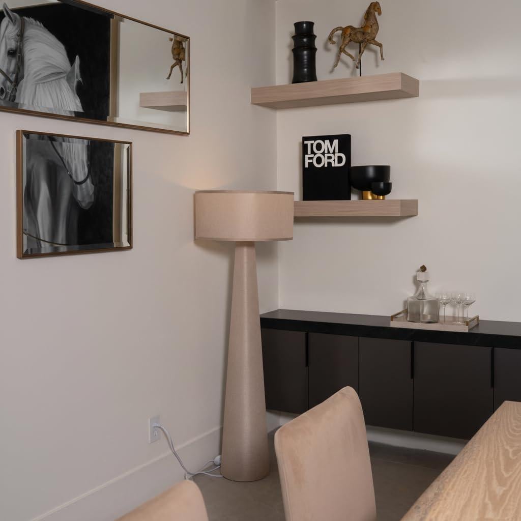 Lámpara de Pie Branch & Wick 150 cm Tela Beige LED Taupe