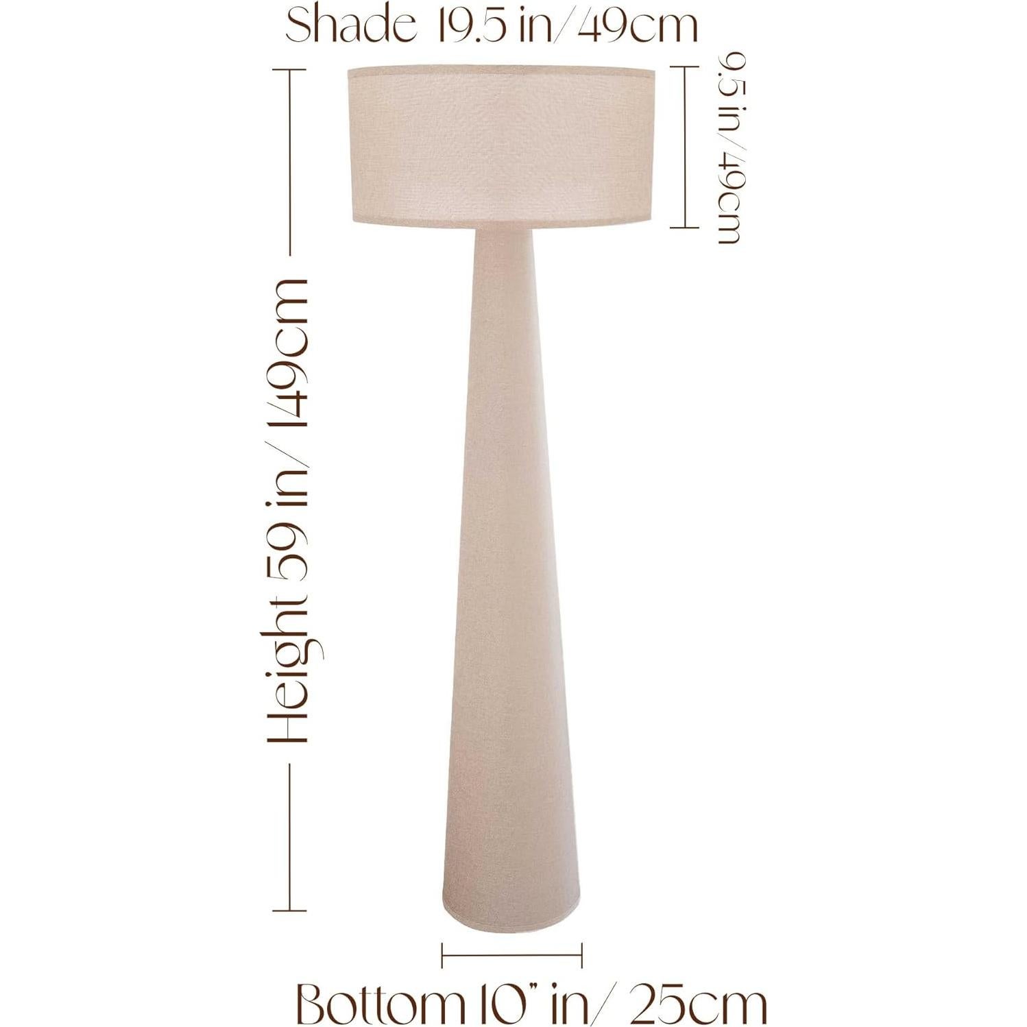 Lámpara de Pie Branch & Wick 150 cm Tela Beige LED Taupe