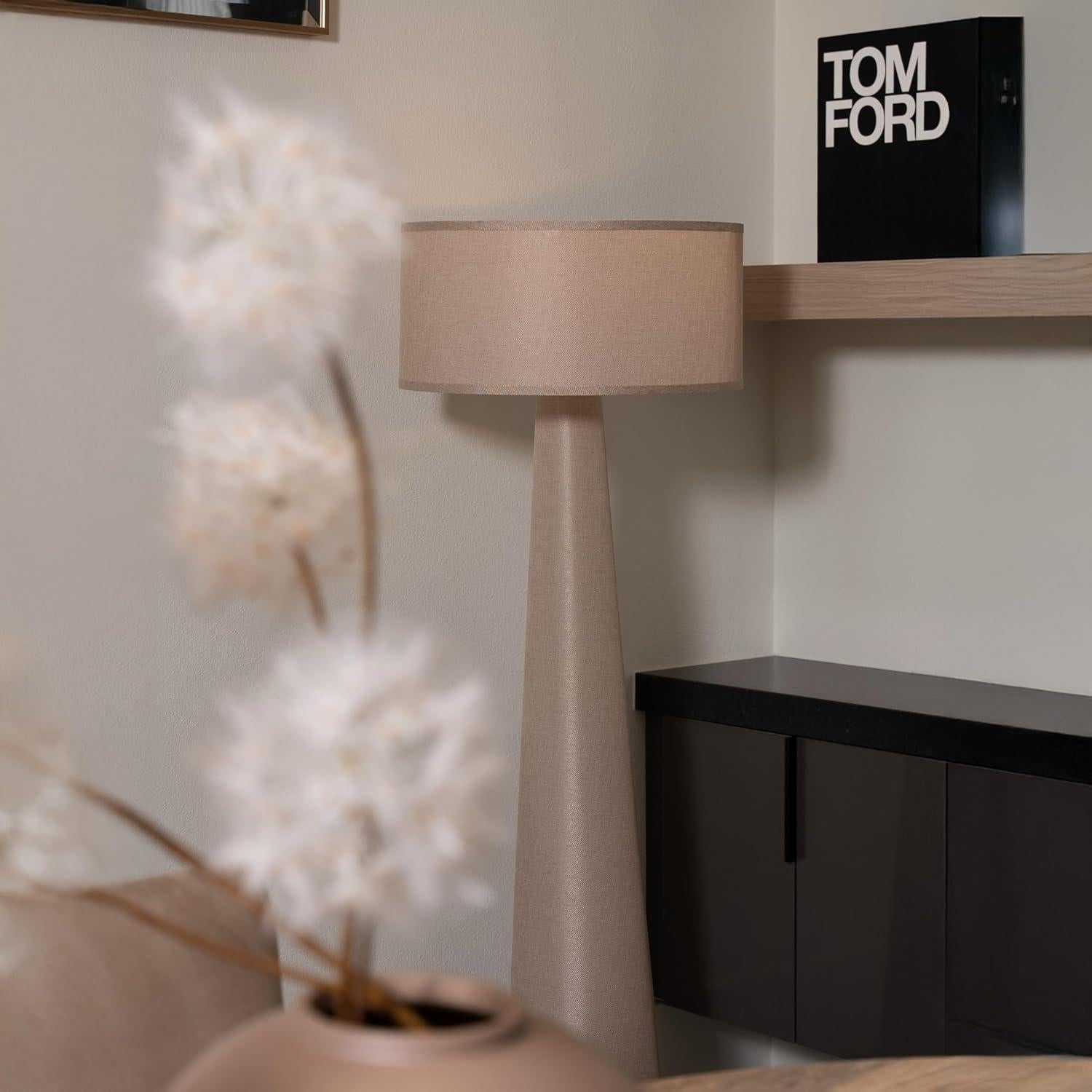 Lámpara de Pie Branch & Wick 150 cm Tela Beige LED Taupe