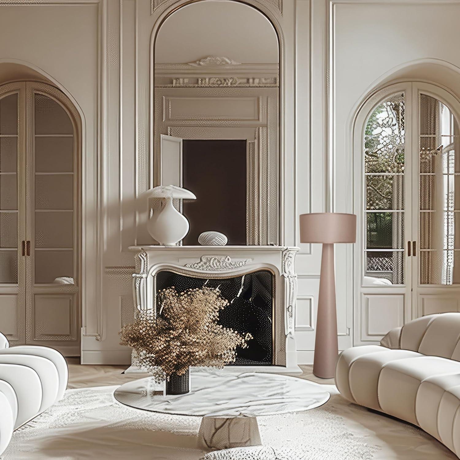 Lámpara de Pie Branch & Wick 150 cm Tela Beige LED Taupe