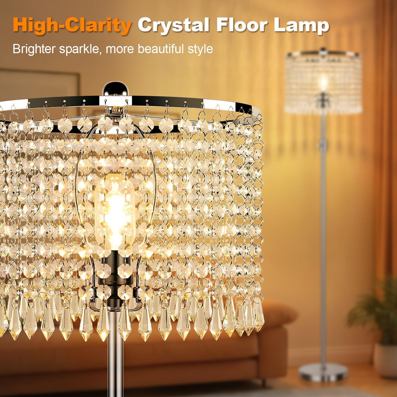 Lámpara de Piso Regulable Yemela Plateada con Bombilla LED 1000LM