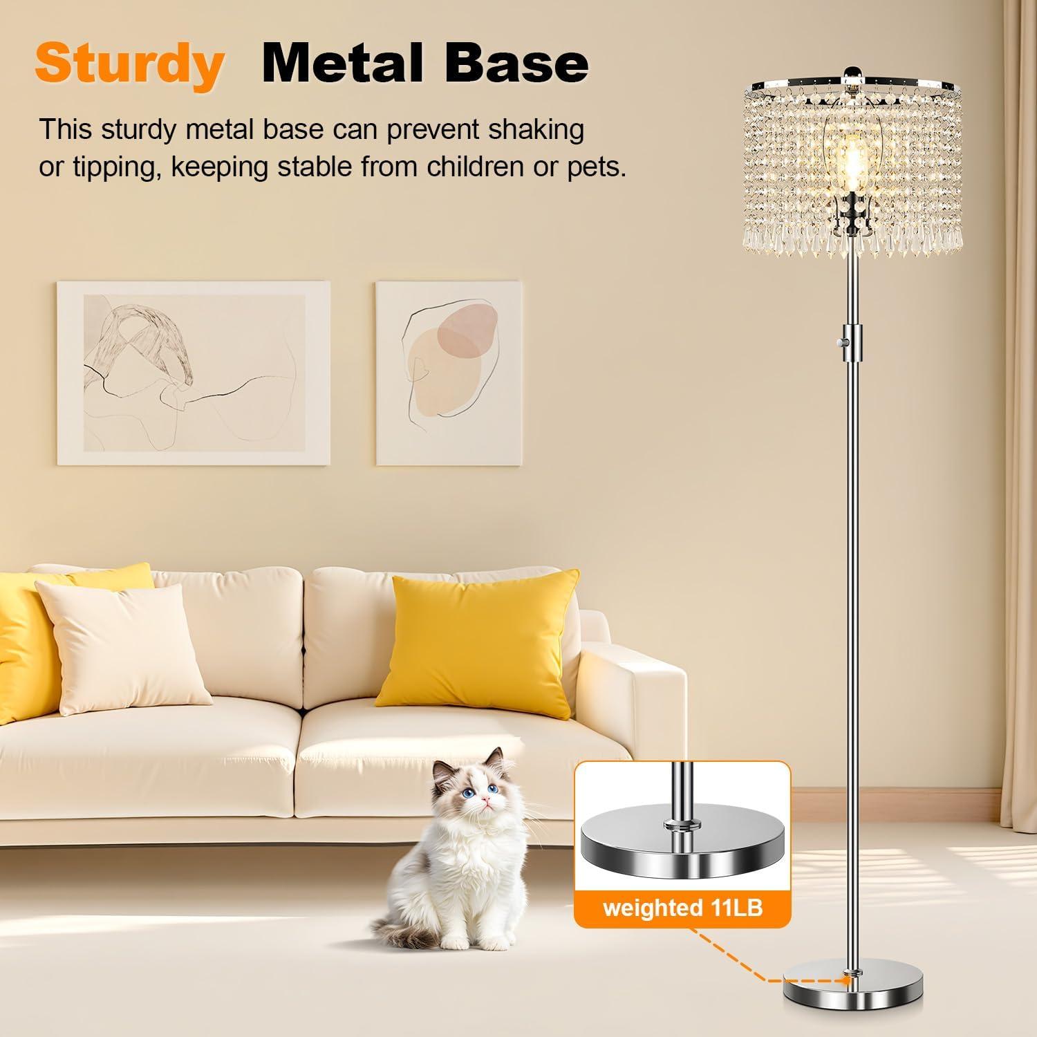 Lámpara de Piso Regulable Yemela Plateada con Bombilla LED 1000LM