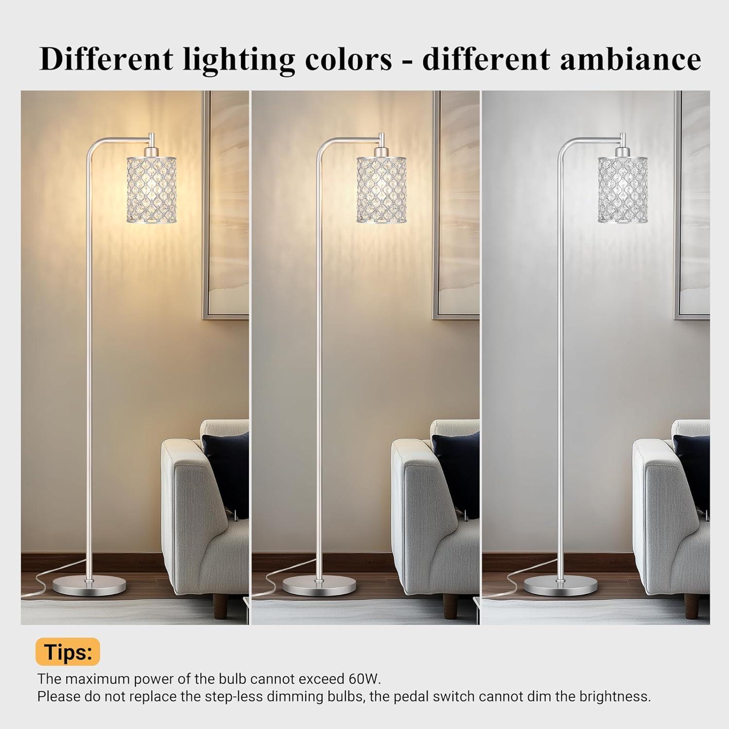 Lámpara de Pie Moderna Qimh 170 cm con Pantalla de Cristal