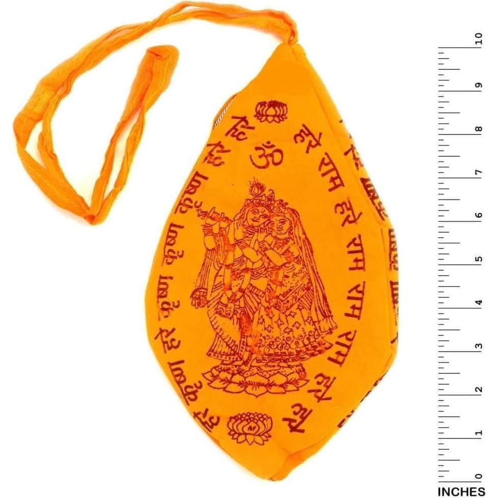 Bolsa de Jap Mala Gaumukhi IS4A Algodón Amarillo 25.4x22.9cm