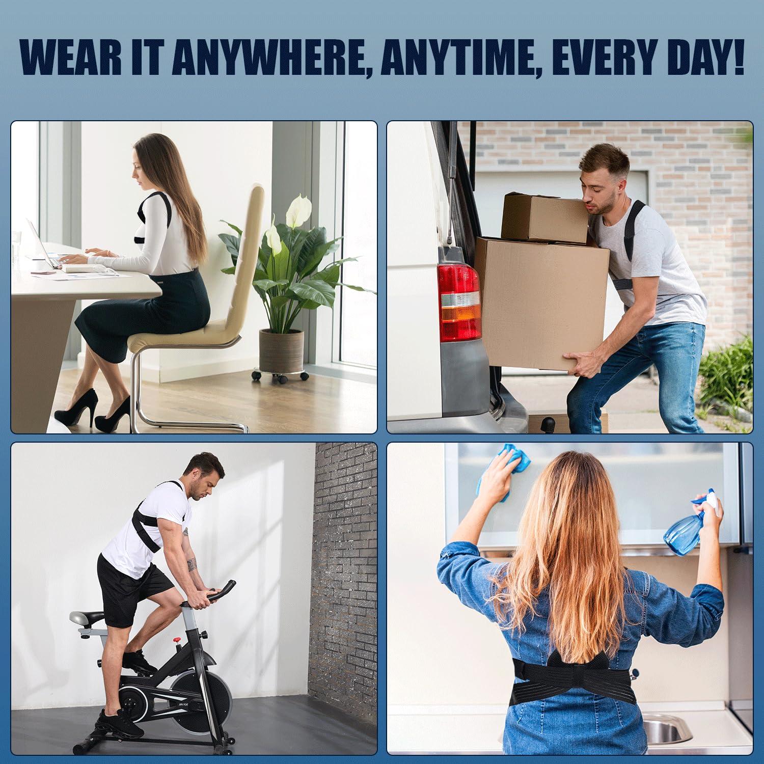 Corrector de Postura Luckela Faja Ajustable Alivio Espalda