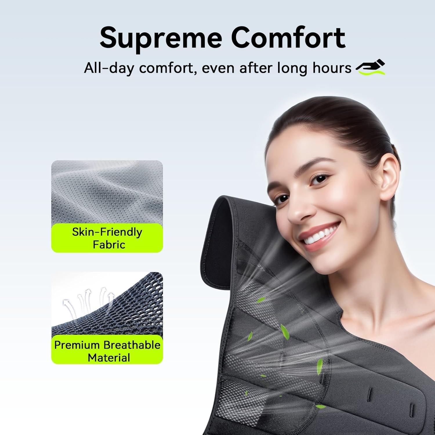 Corrector de Postura Soloever BBG-1001 Ajustable Negro Púrpura