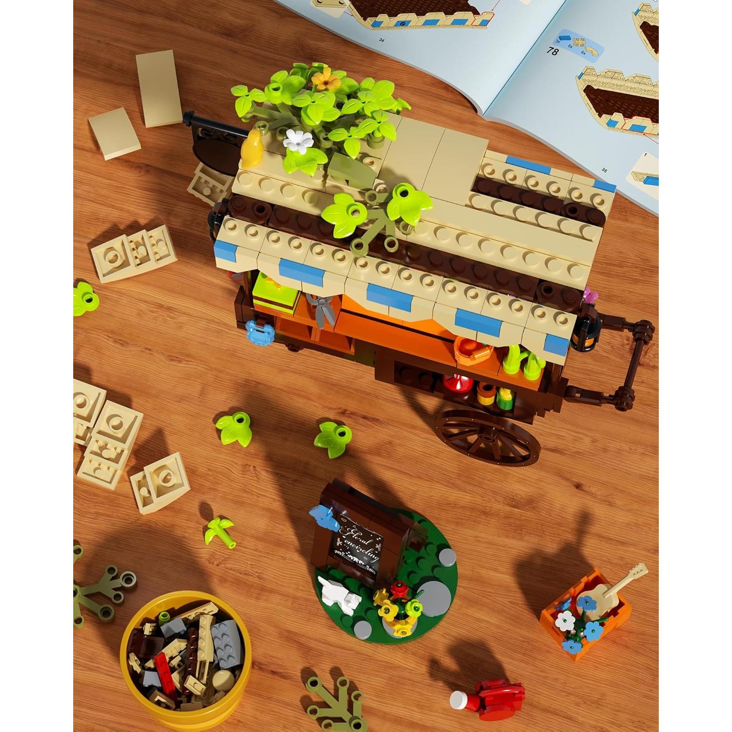 Juego de Construcción Carrito de Flores Muiurple con LED