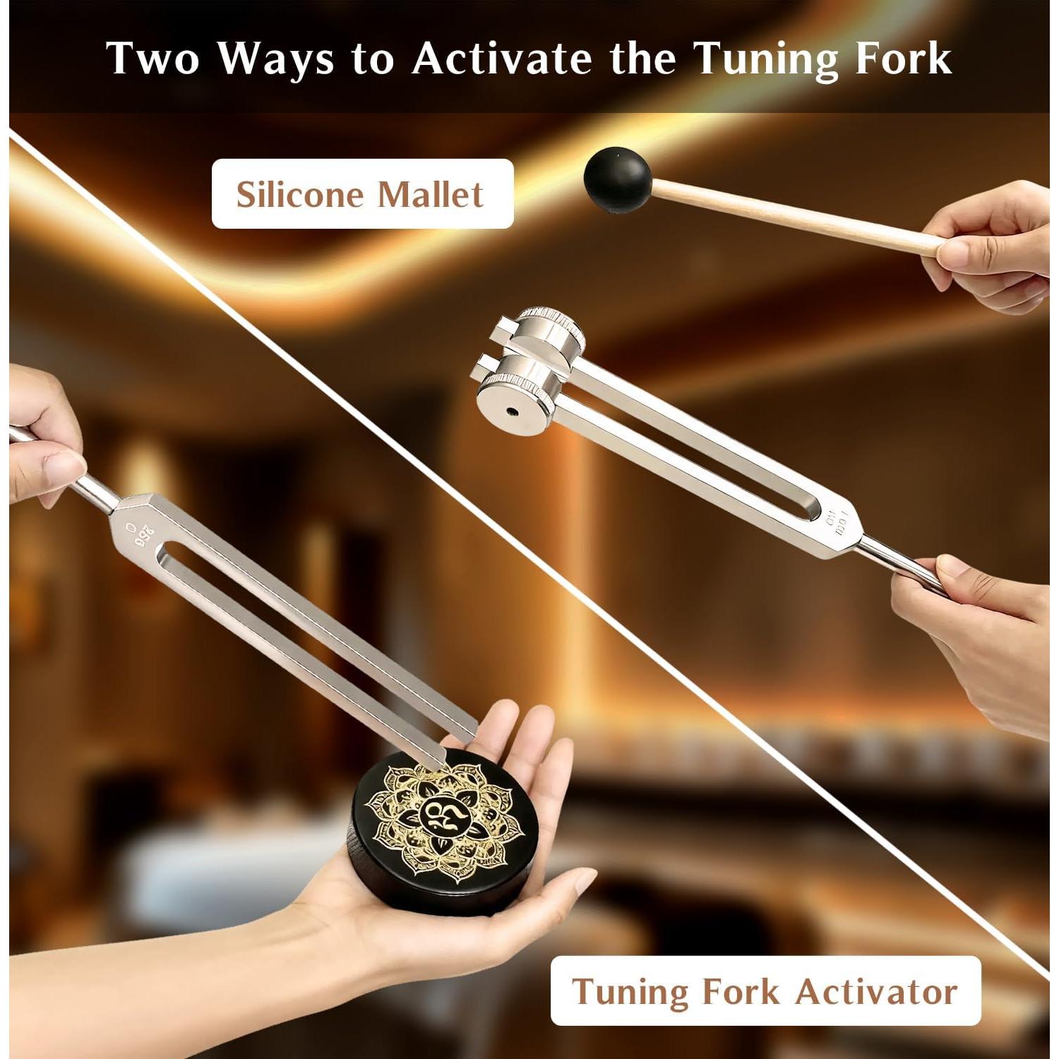 Juego de Diapasones de Sanación Lrowvenu 4 Frecuencias