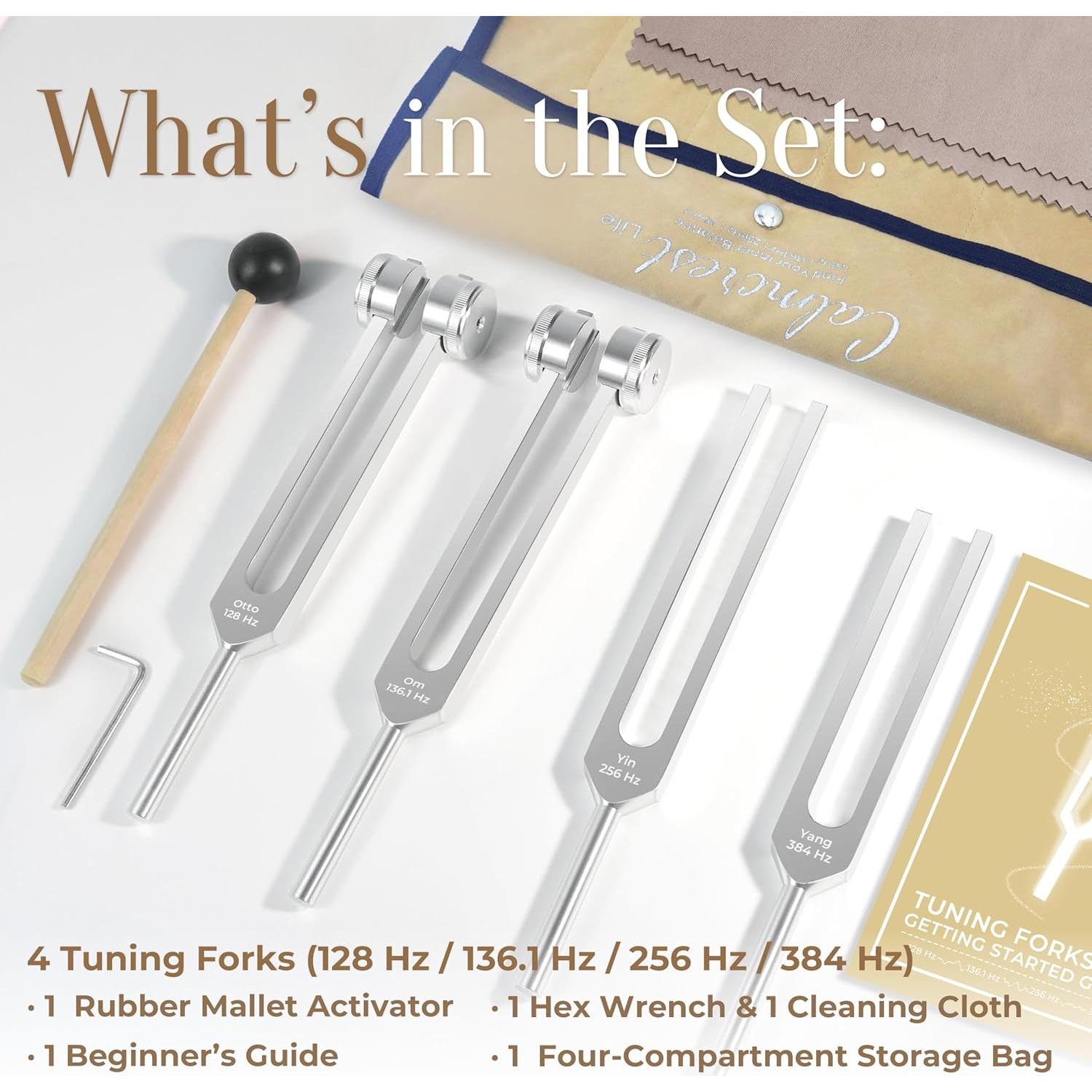 Juego de Diapasones para Sanación Calmcrest - 4 Frecuencias