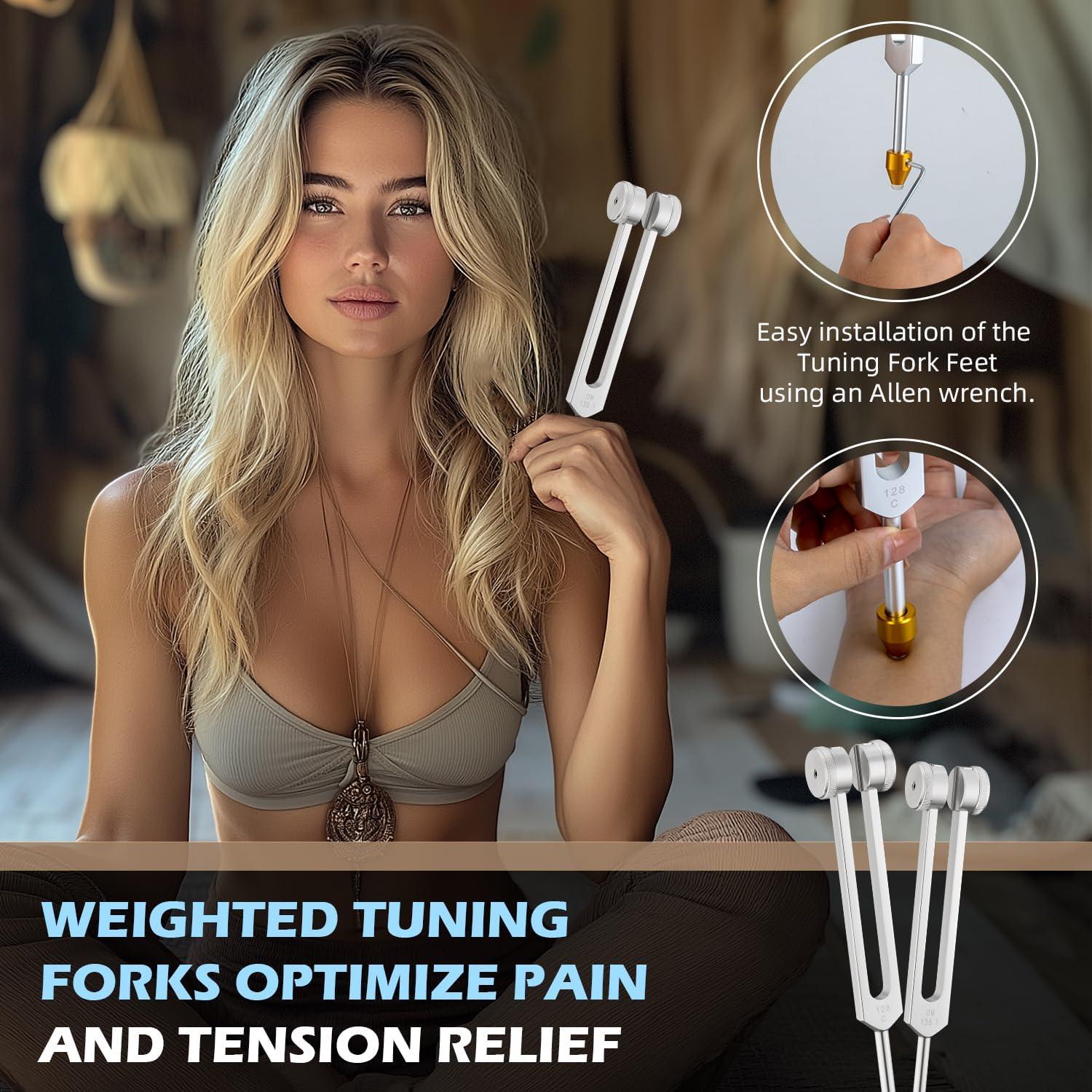 Juego de Tinas de Afinación Aluminio 128Hz 136.1Hz 256Hz 384Hz