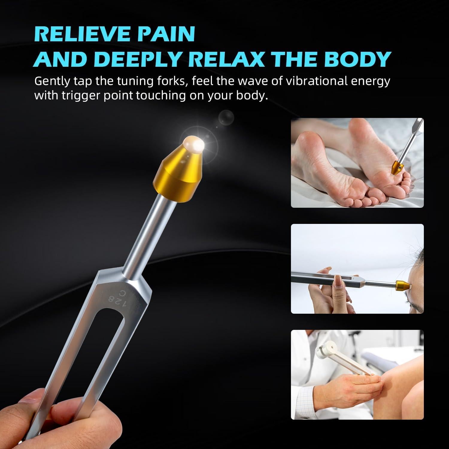 Juego de Tinas de Afinación Aluminio 128Hz 136.1Hz 256Hz 384Hz