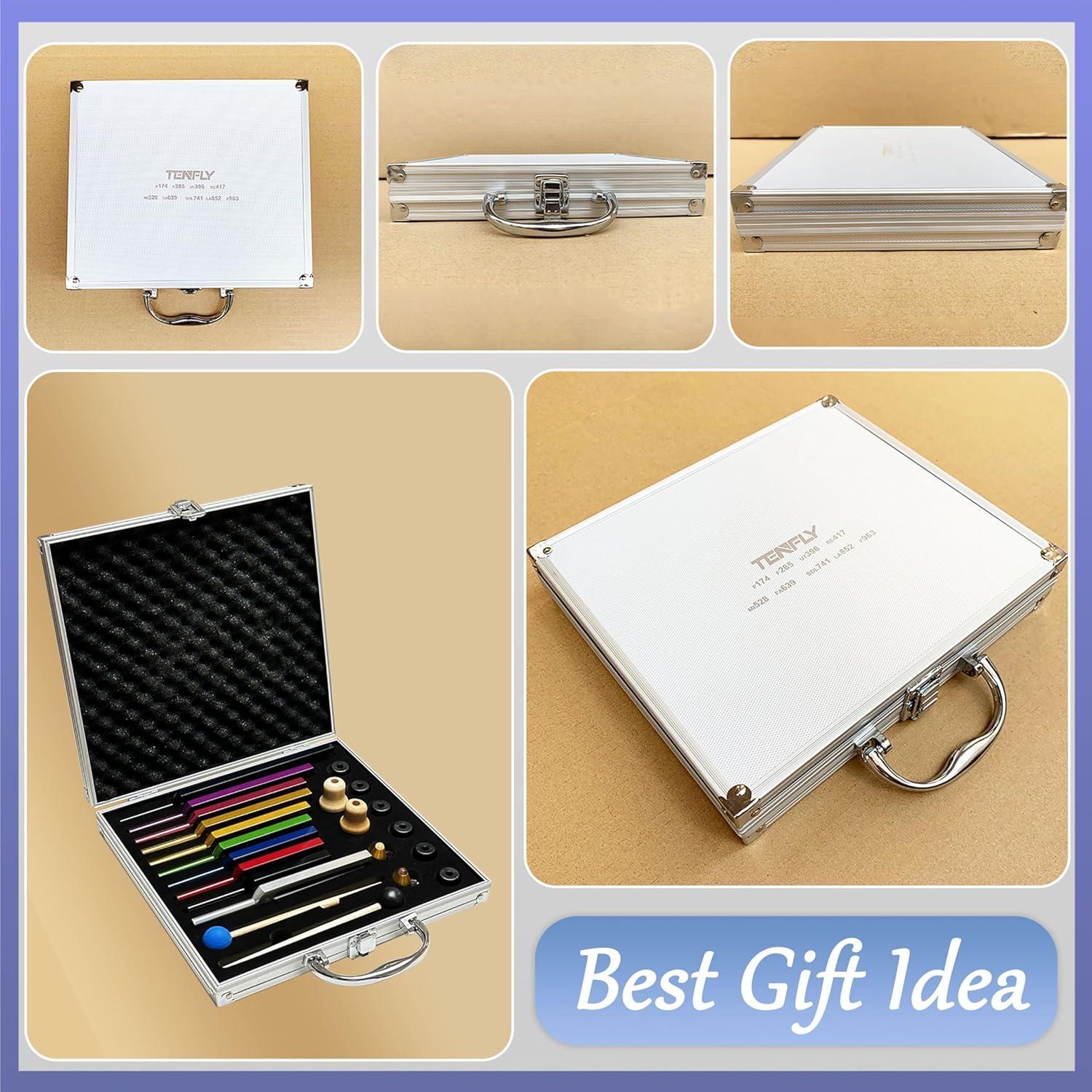 Juego de Diapasones Solfeggio Multicolor - 10 Frecuencias