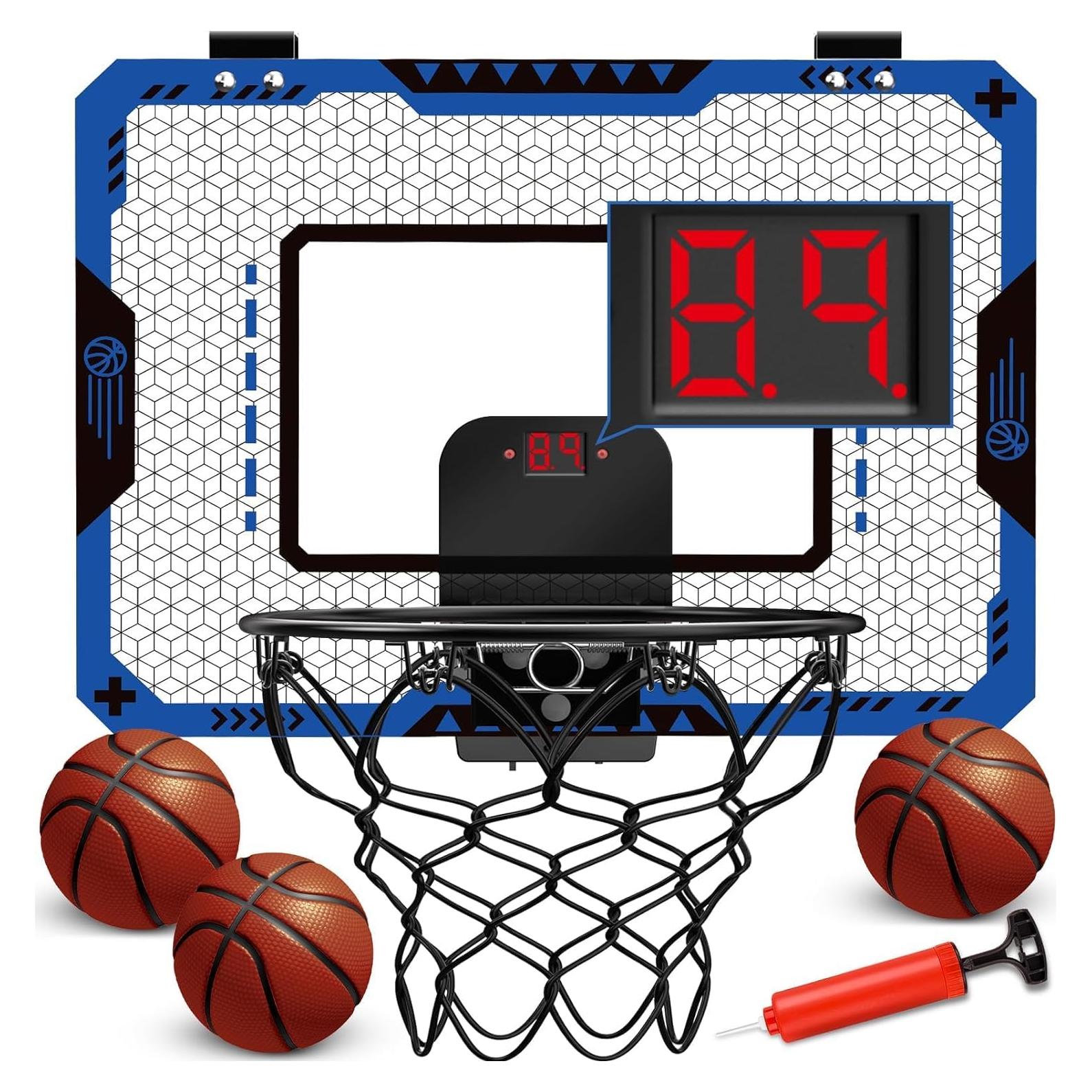 Aro de Baloncesto Interior OCHIDO Mini Azul con Marcador Electrónico