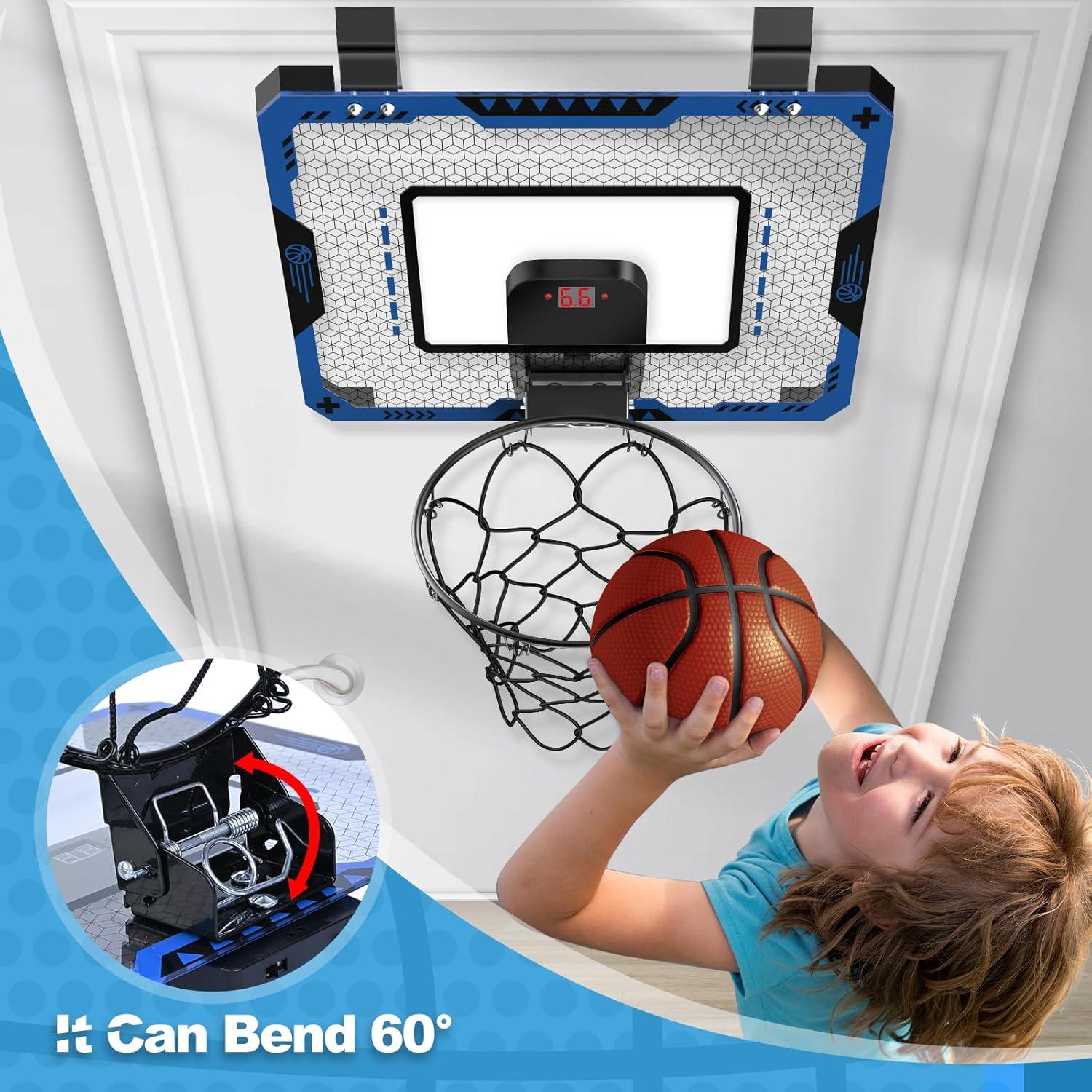 Aro de Baloncesto Interior OCHIDO Mini Azul con Marcador Electrónico