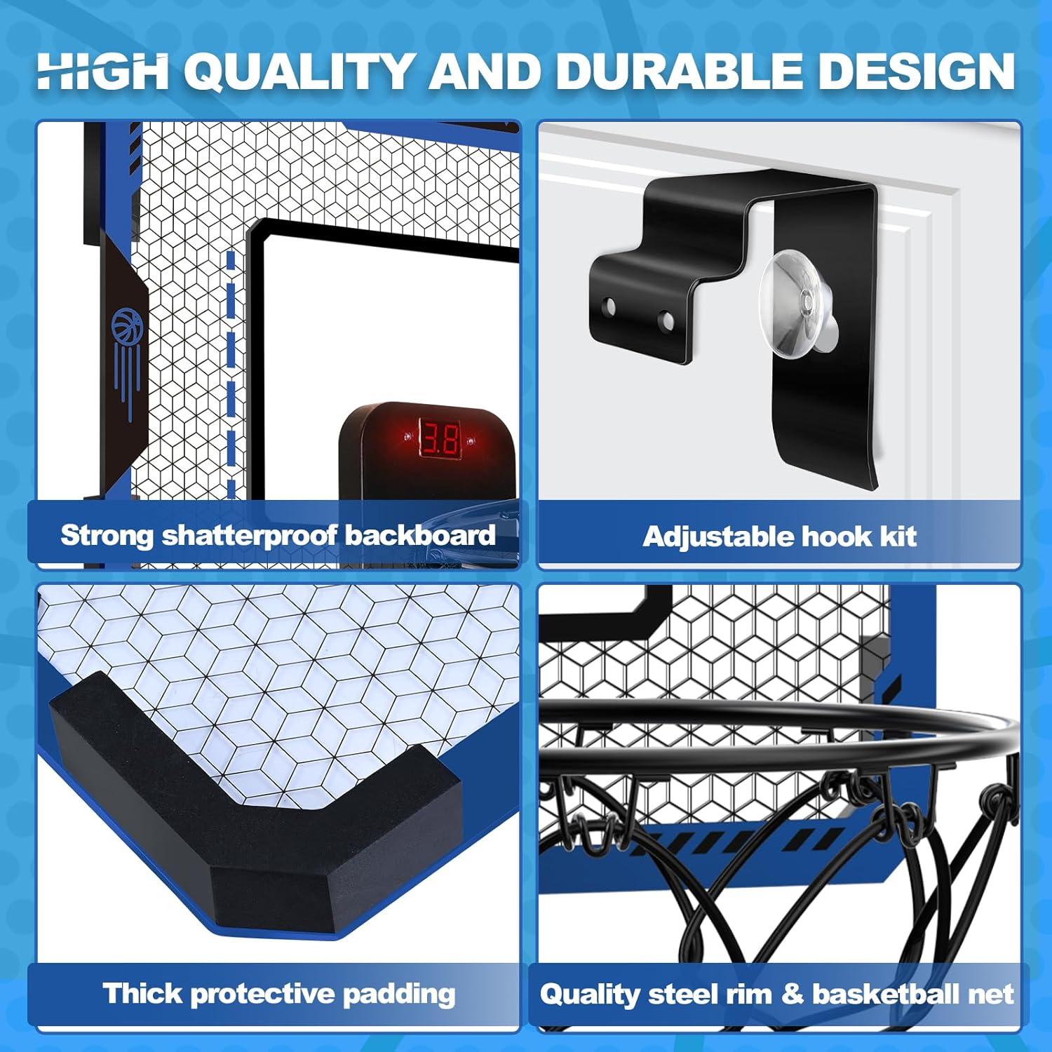 Aro de Baloncesto Interior OCHIDO Mini Azul con Marcador Electrónico