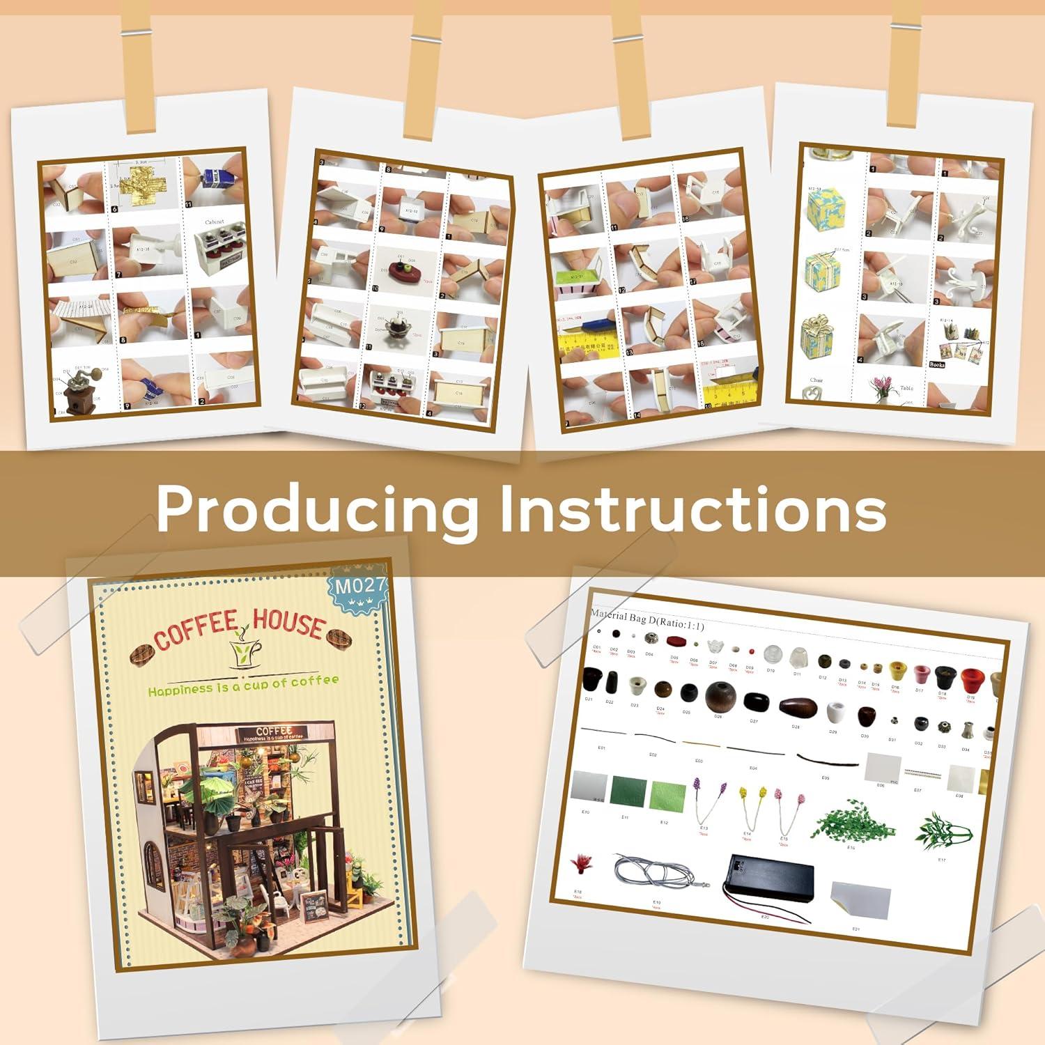 Casa de Muñecas Miniatura Flever DIY con Muebles 20x19x17cm