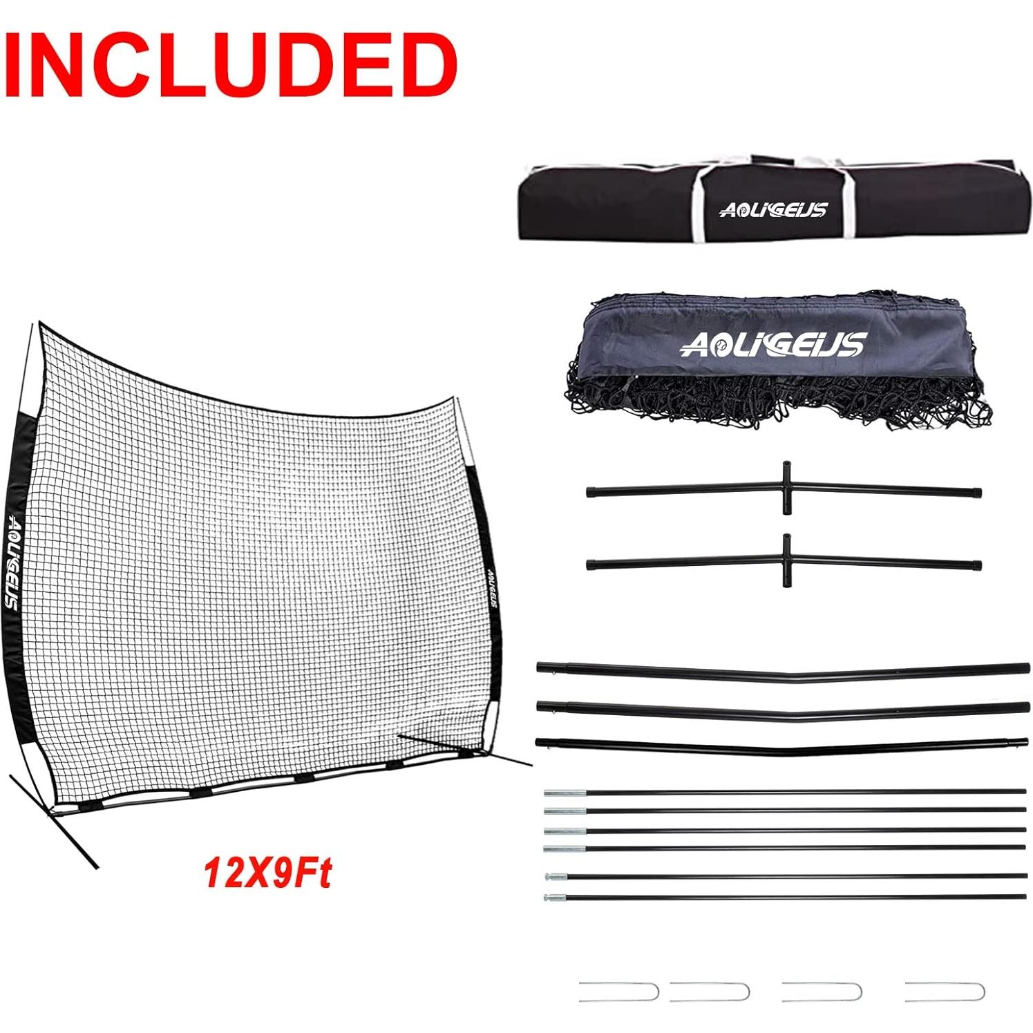 Red de Barrera Deportiva AOLIGEIJS 12x9ft para Béisbol y Fútbol
