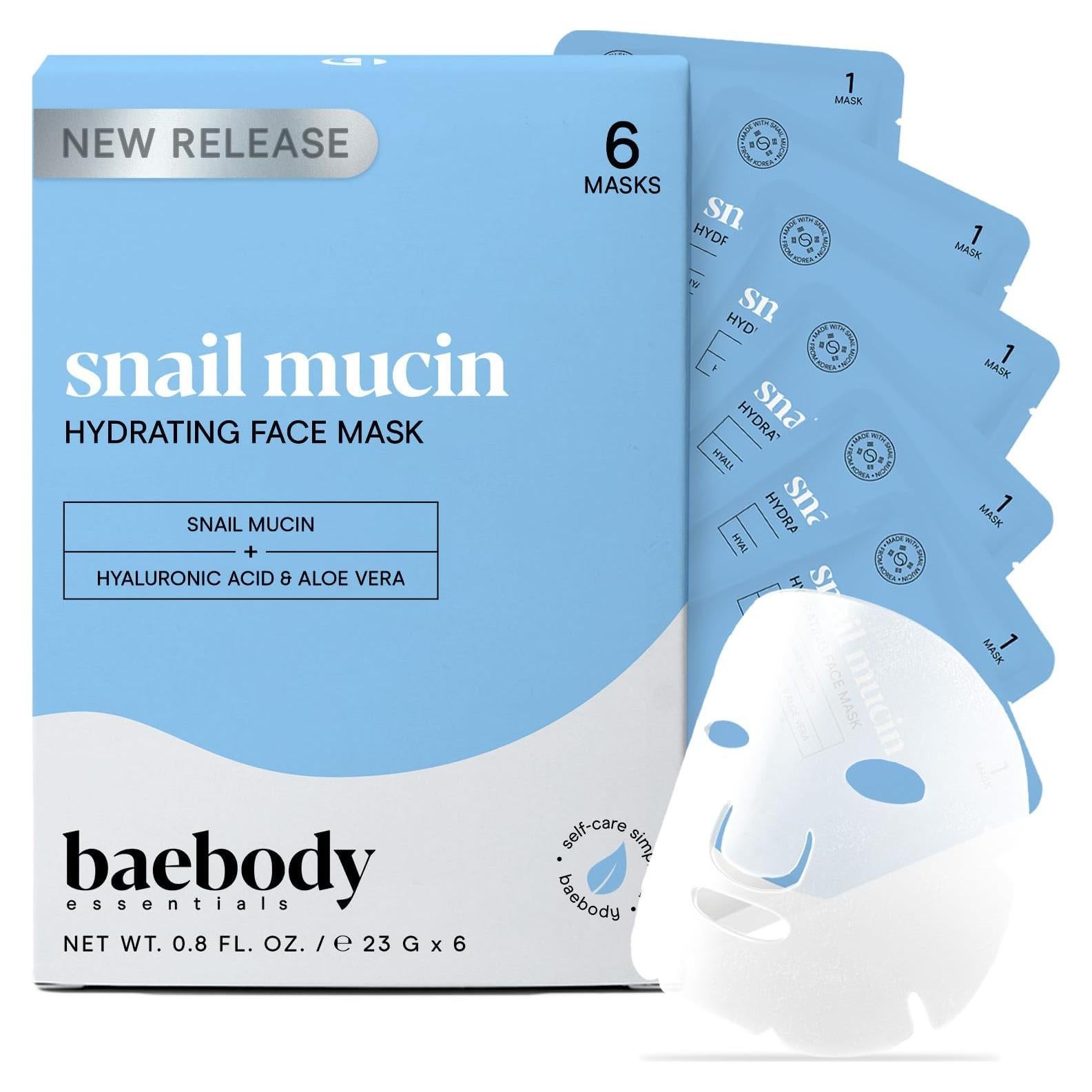 Mascarilla Facial Baebody 6 Pcs Hidratante Antienvejecimiento