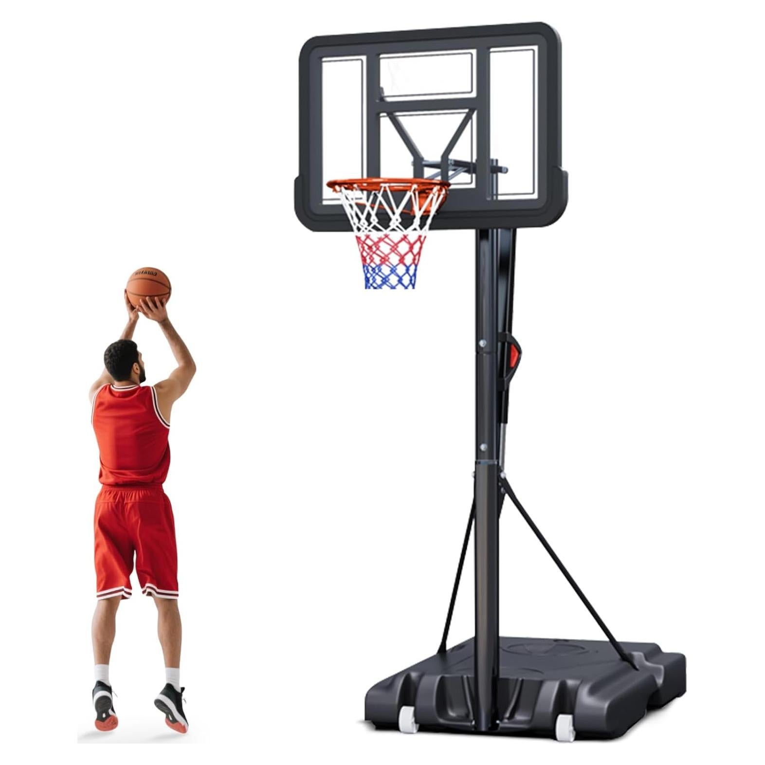 Aro de Baloncesto Portátil FAHKNS Ajustable 1.68-3.05m 44"
