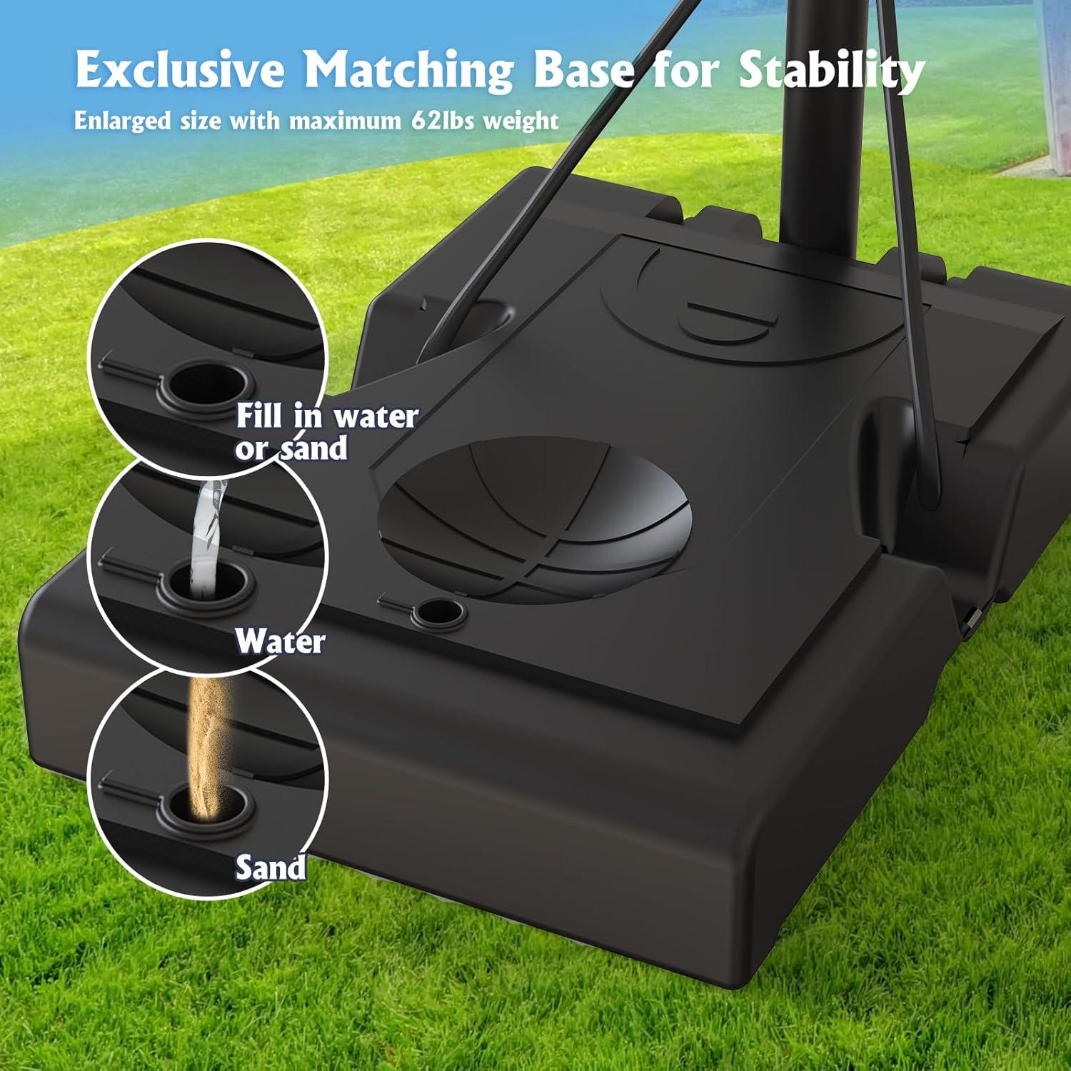 Aro de Baloncesto Portátil GORISE Ajustable 1.46-2.13m