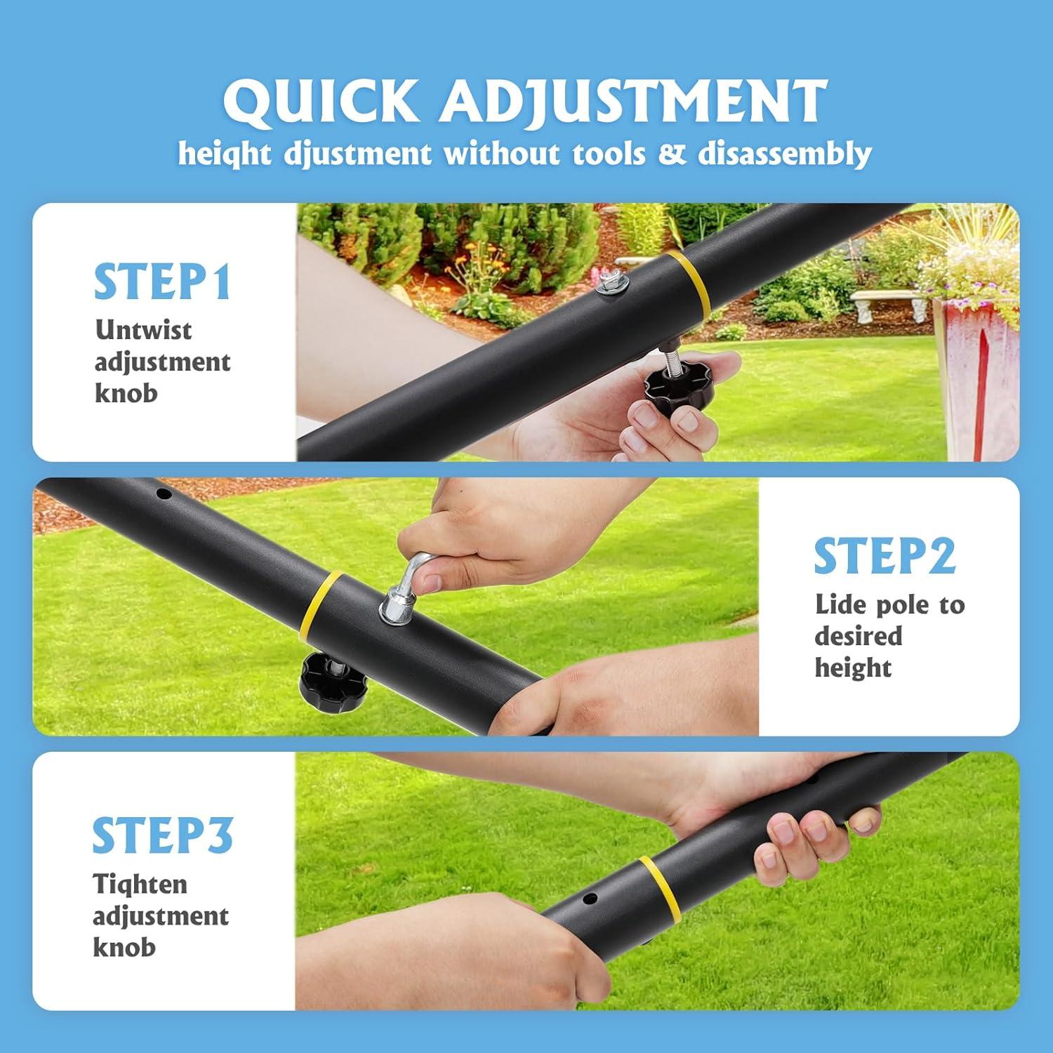 Aro de Baloncesto Portátil GORISE Ajustable 1.46-2.13m