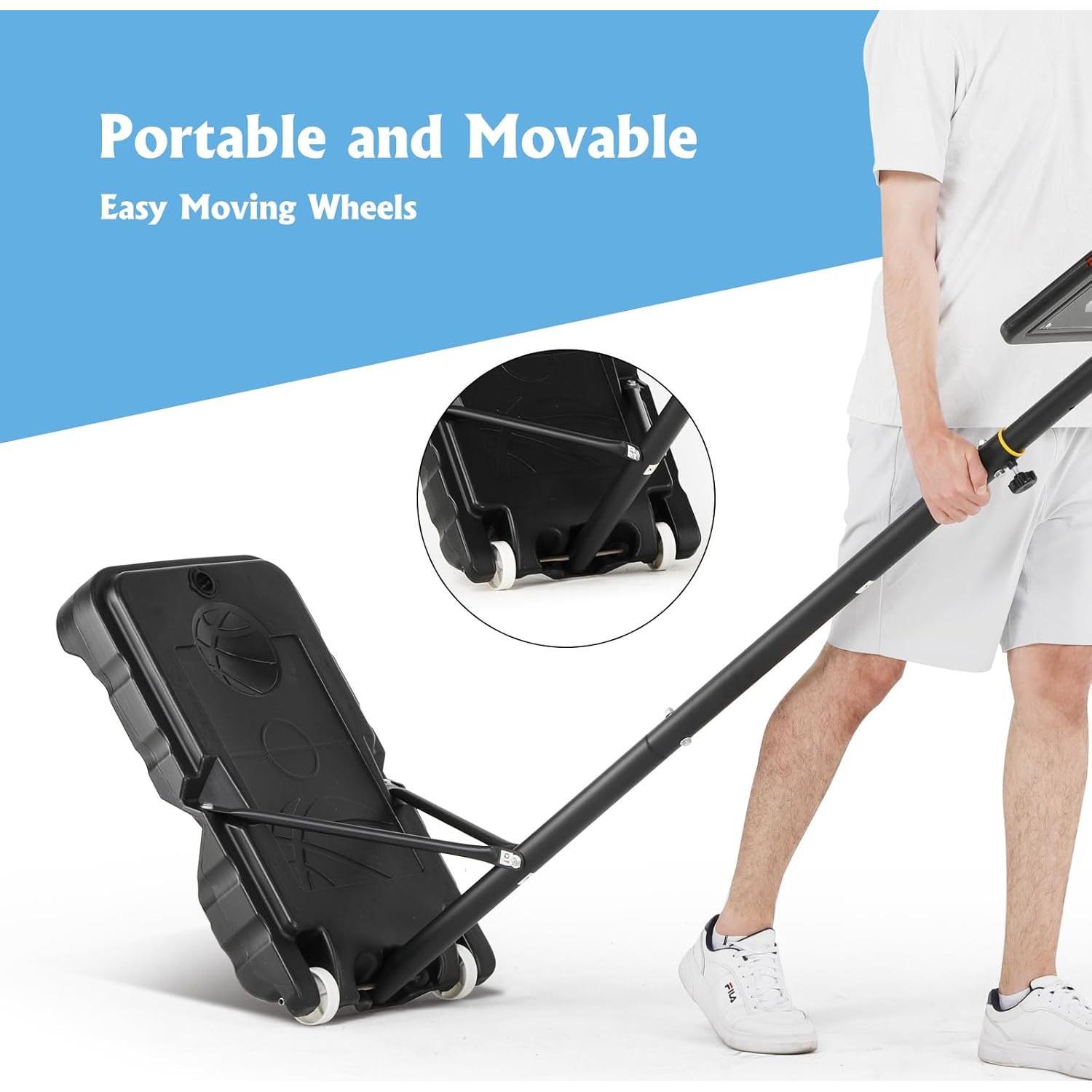 Aro de Baloncesto Portátil GORISE Ajustable 1.46-2.13m