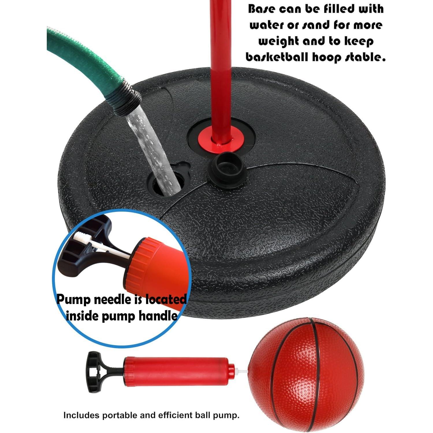 Aro de Baloncesto Kiddie Play Ajustable 0.61-1.22m con 3 Pelotas