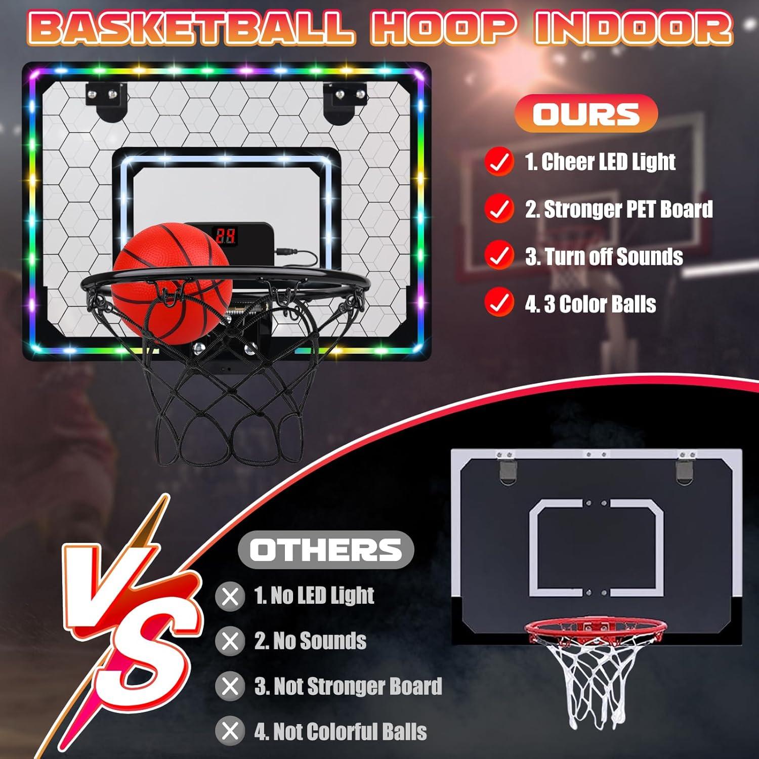 Aro de Baloncesto Interior Biulotter 45.72 cm con Luz LED