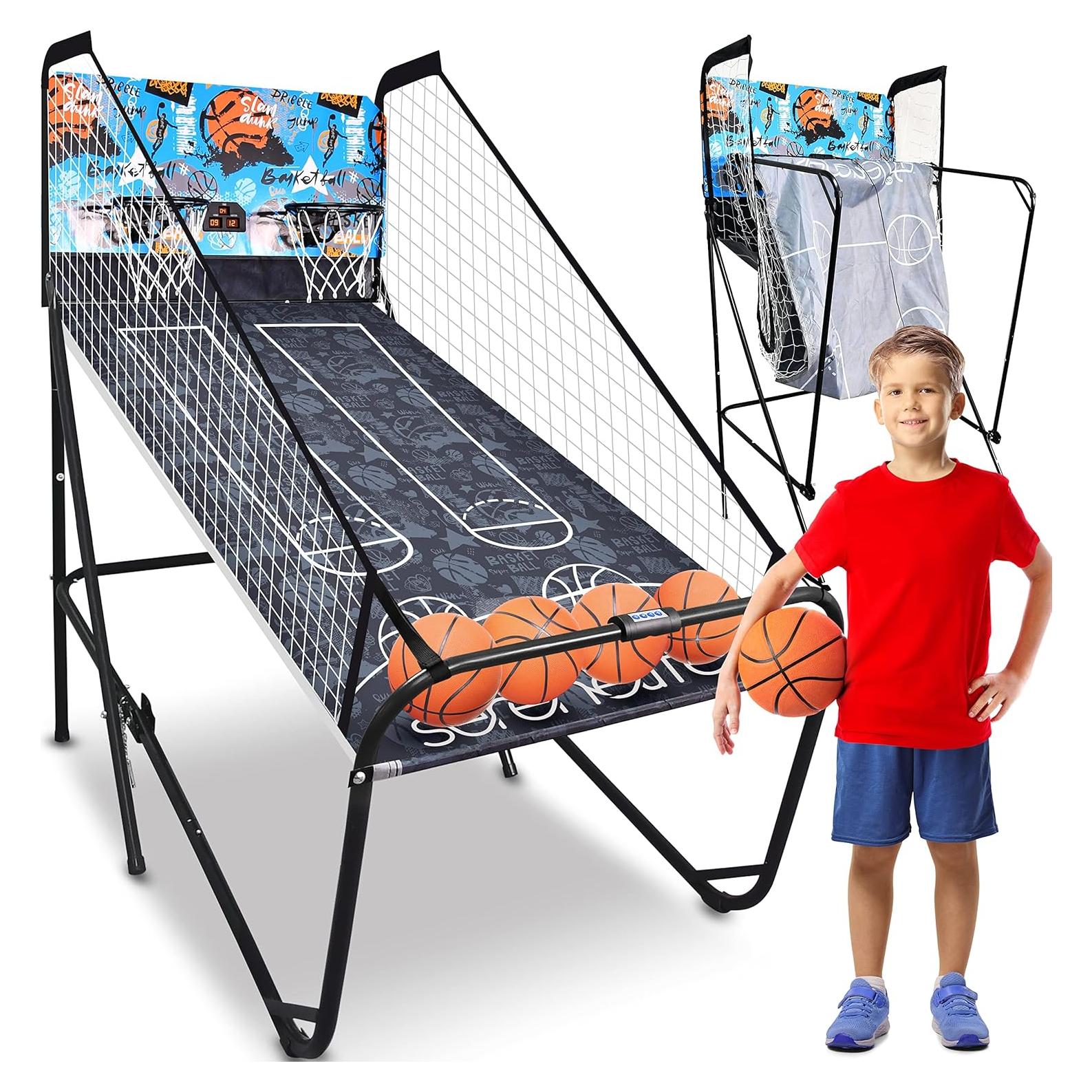 Juego de Baloncesto SereneLife SLBSKBG90 Doble Aro Plegable