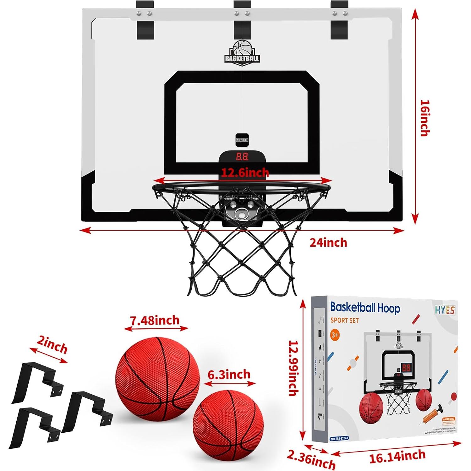 Aro de Baloncesto Interior HYES 60.96 cm con Marcador Electrónico