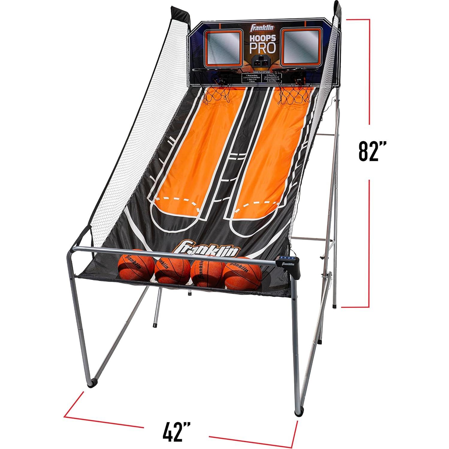 Juego de Baloncesto Doble Franklin Sports - Marcador LED + 4 Balones