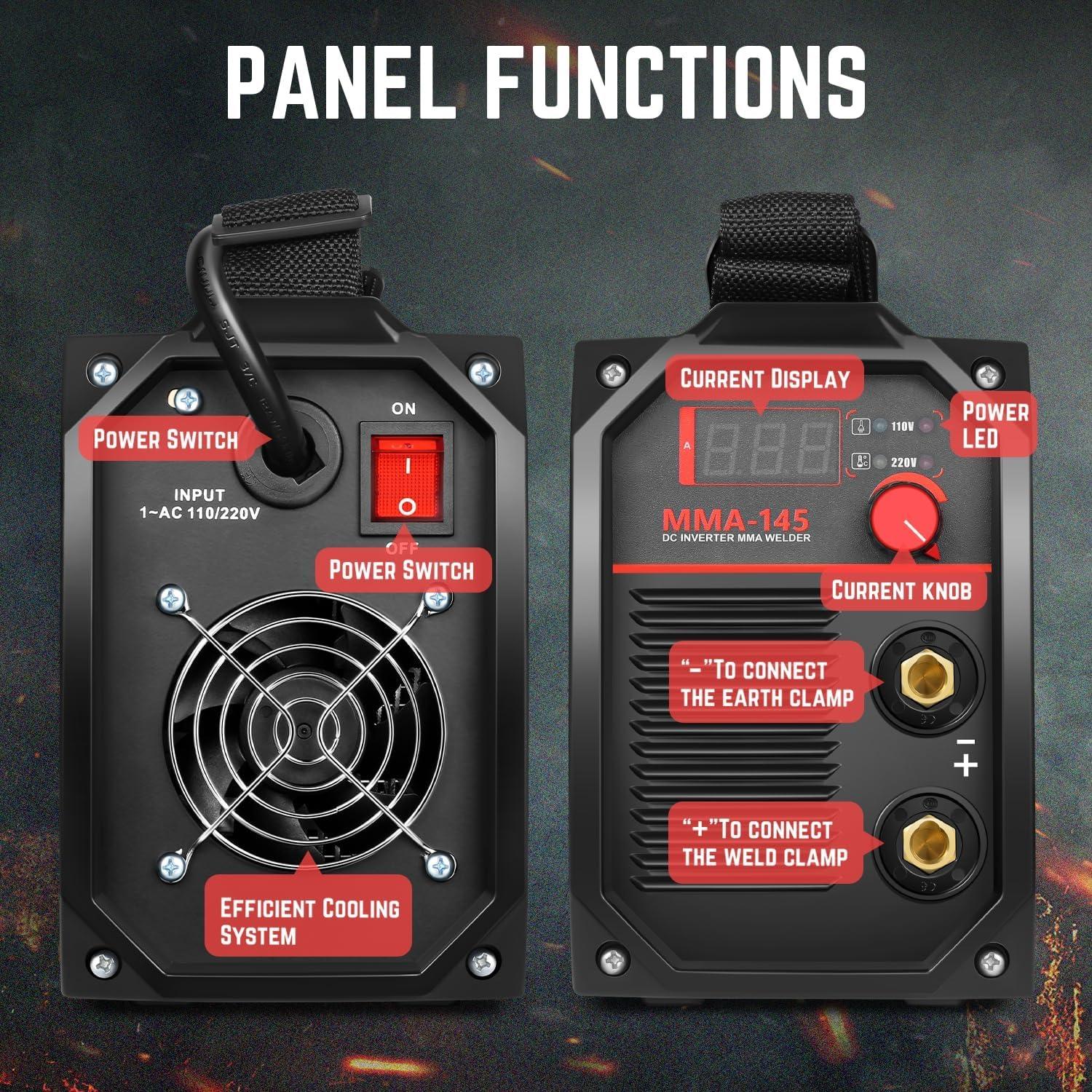 Soldador MMA Portátil DNA MOTORING 140A Pantalla LED