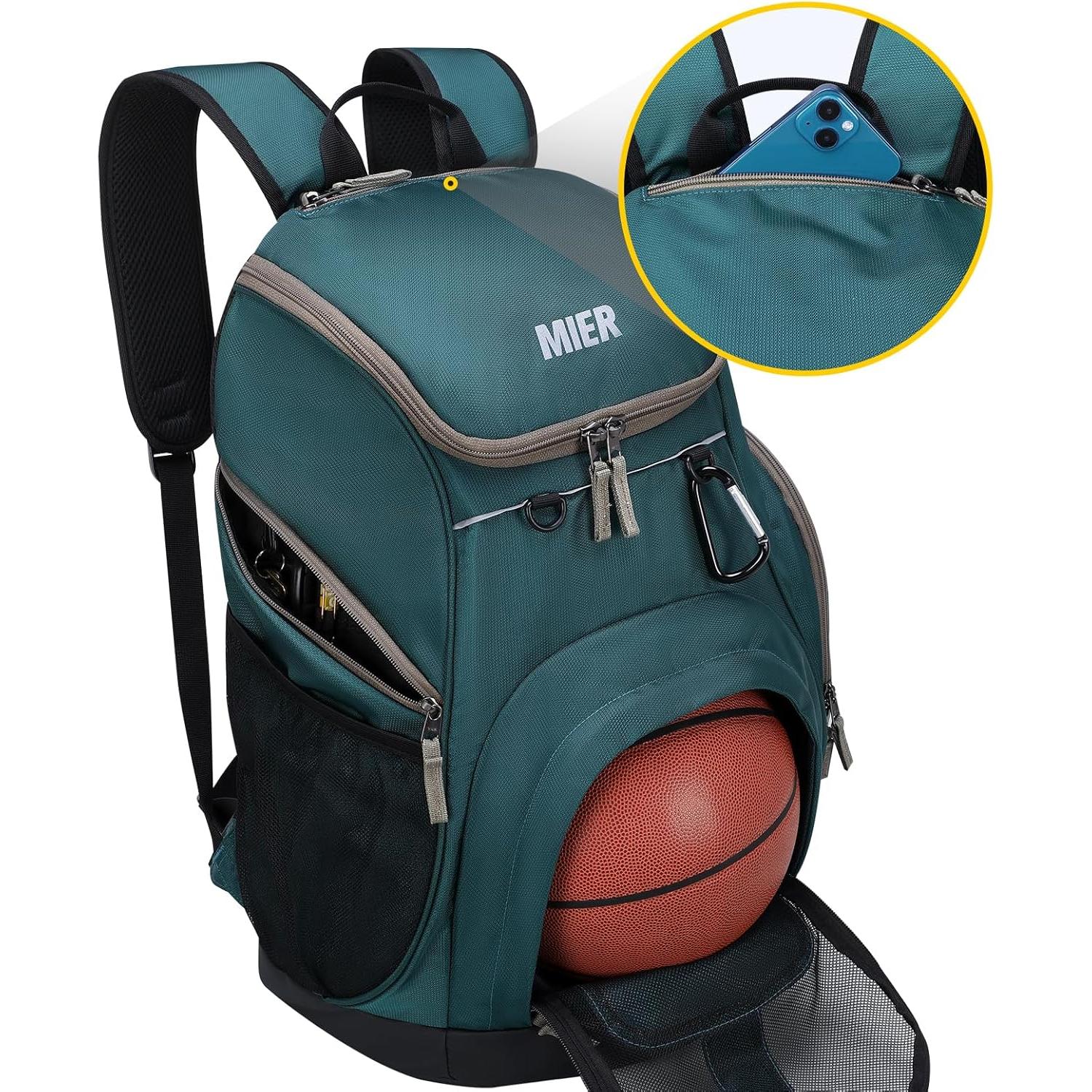 Mochila de Gimnasio MIER 40L con Compartimento para Balón y Zapatos