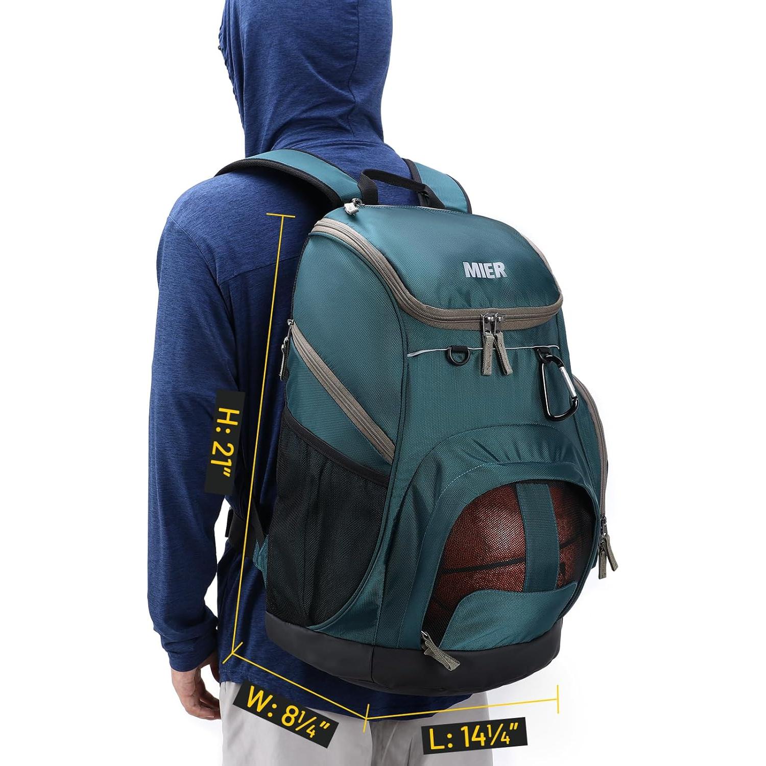 Mochila de Gimnasio MIER 40L con Compartimento para Balón y Zapatos