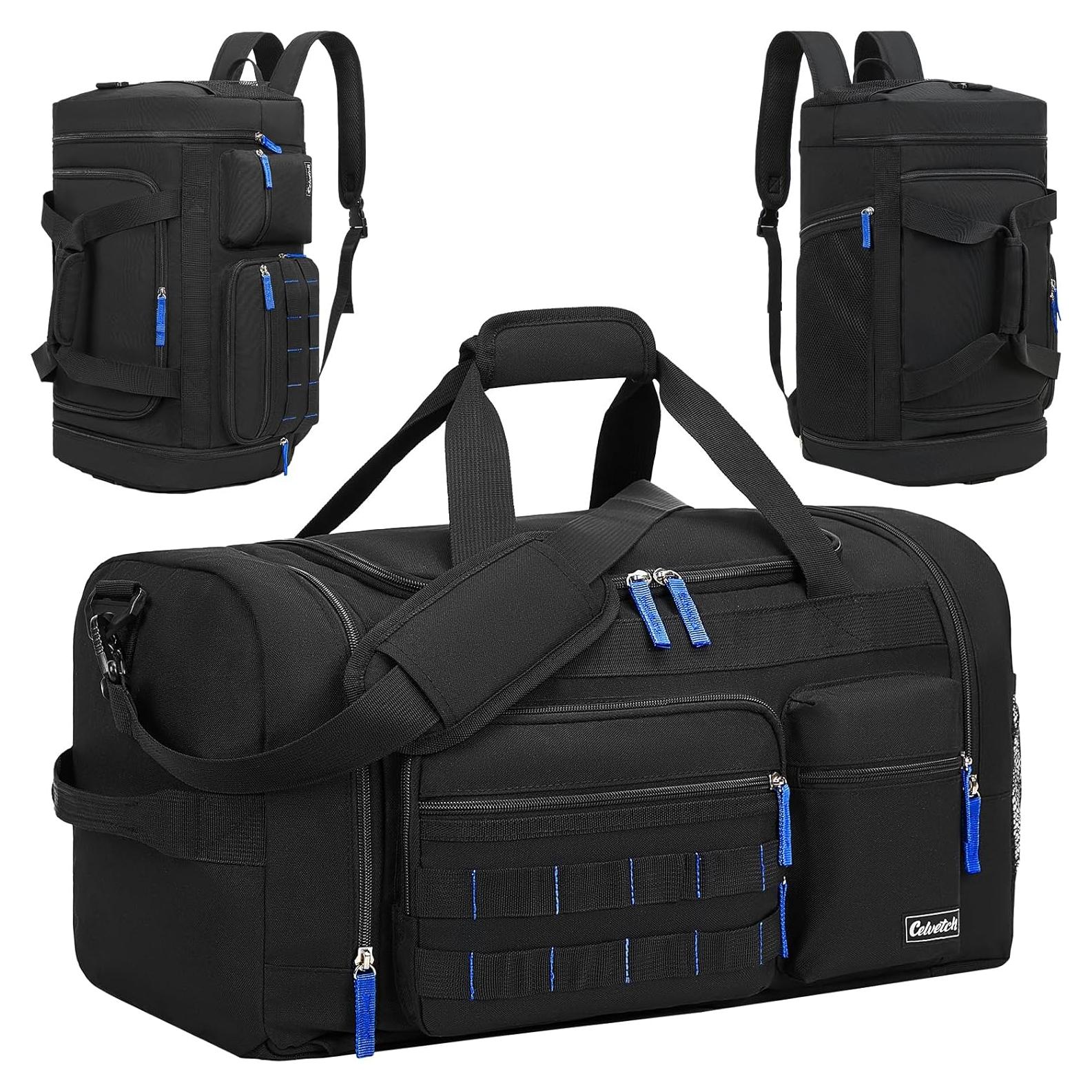 Bolsa de gimnasio Celvetch 39L con compartimento para zapatos - Negro