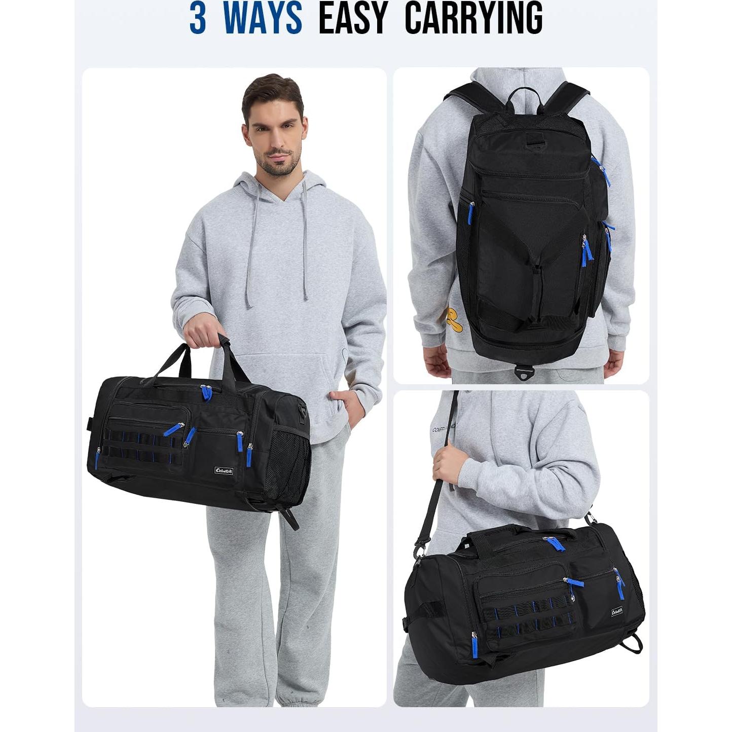 Bolsa de gimnasio Celvetch 39L con compartimento para zapatos - Negro